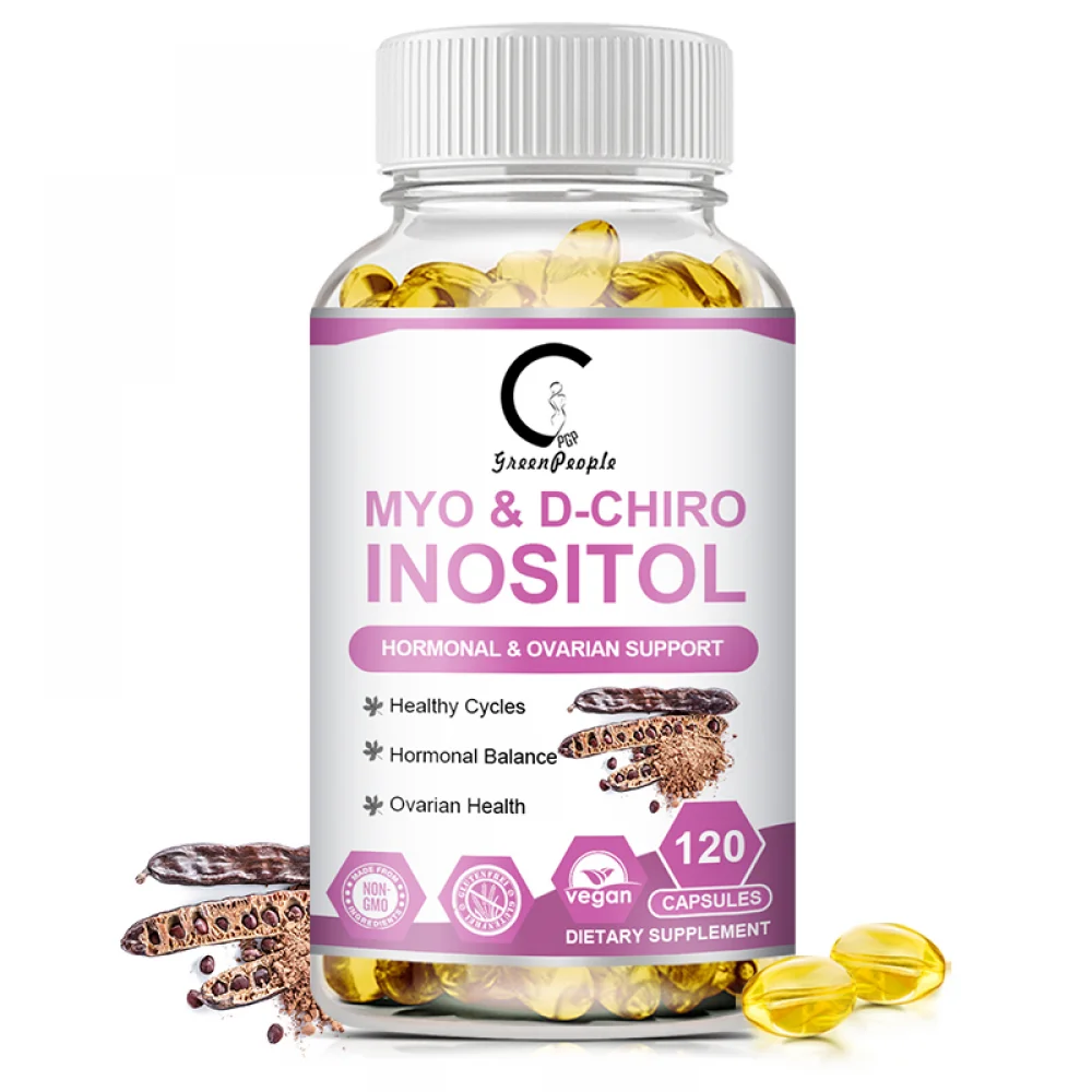 Myo-Inositol & D-Chiro Inositol - Most Beneficial 40:1 Ratio -Hormonal Balance & Healthy Ovarian Function Support for Women - 120 Capsules