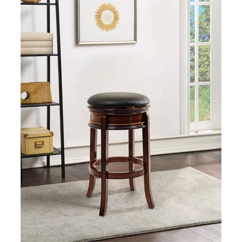 Boraam Magellan Swivel Backless Bar Stool - Brandy