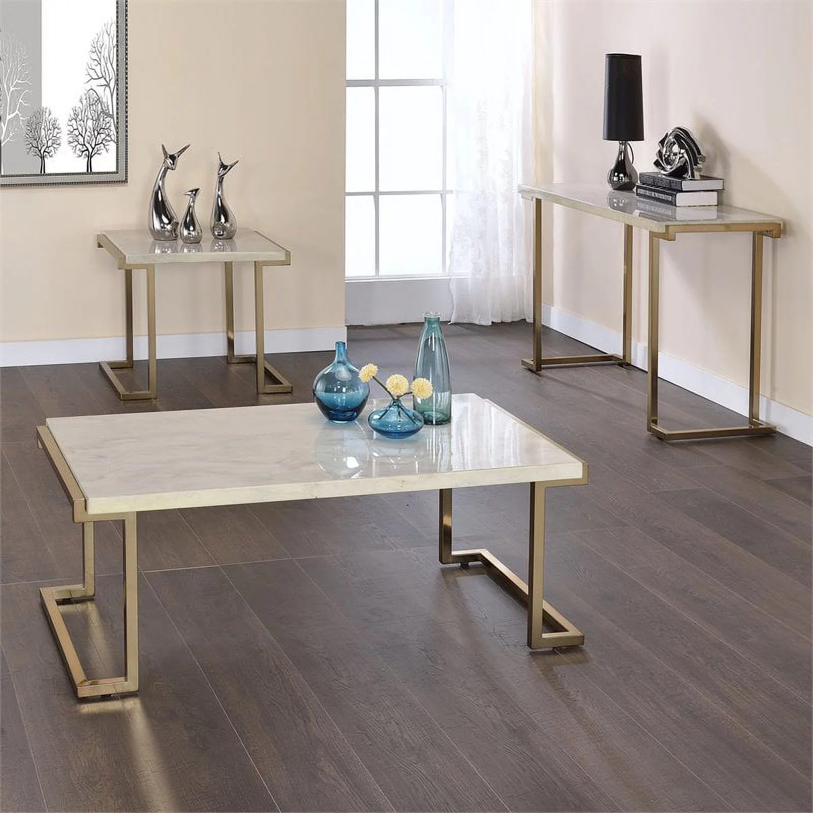 Home Square 2-Piece Furniture Set with Coffee Table and End Table