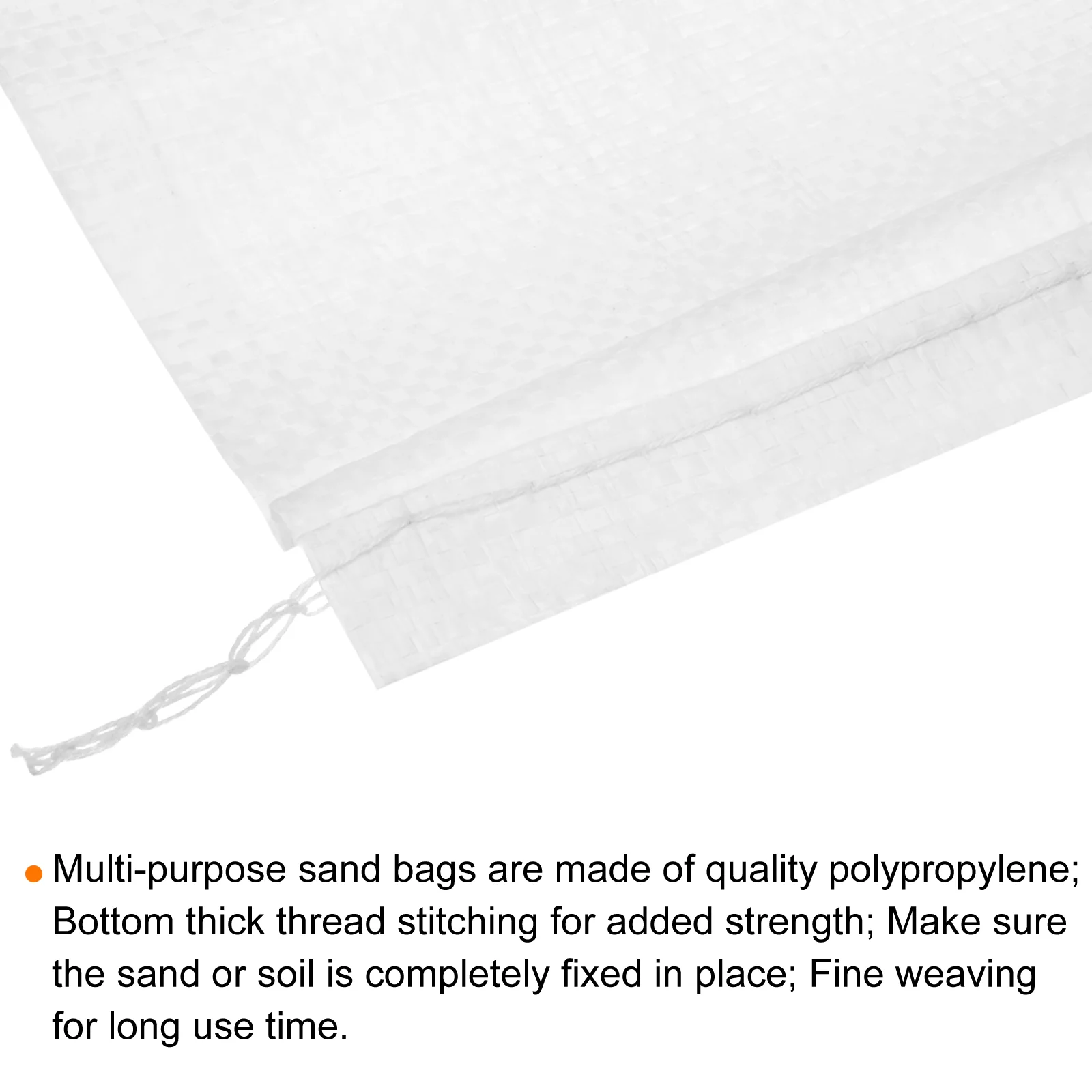 Sand Bags Empty White Woven Polypropylene 29.5 Inch x 17.7 Inch Pack of 20