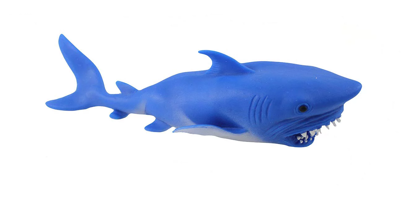 1 Sand Filled Squishy Shark - Moldable Sensory, Stress, Squeeze Fidget Toy ADHD Special Needs Soothing Ocean Animal