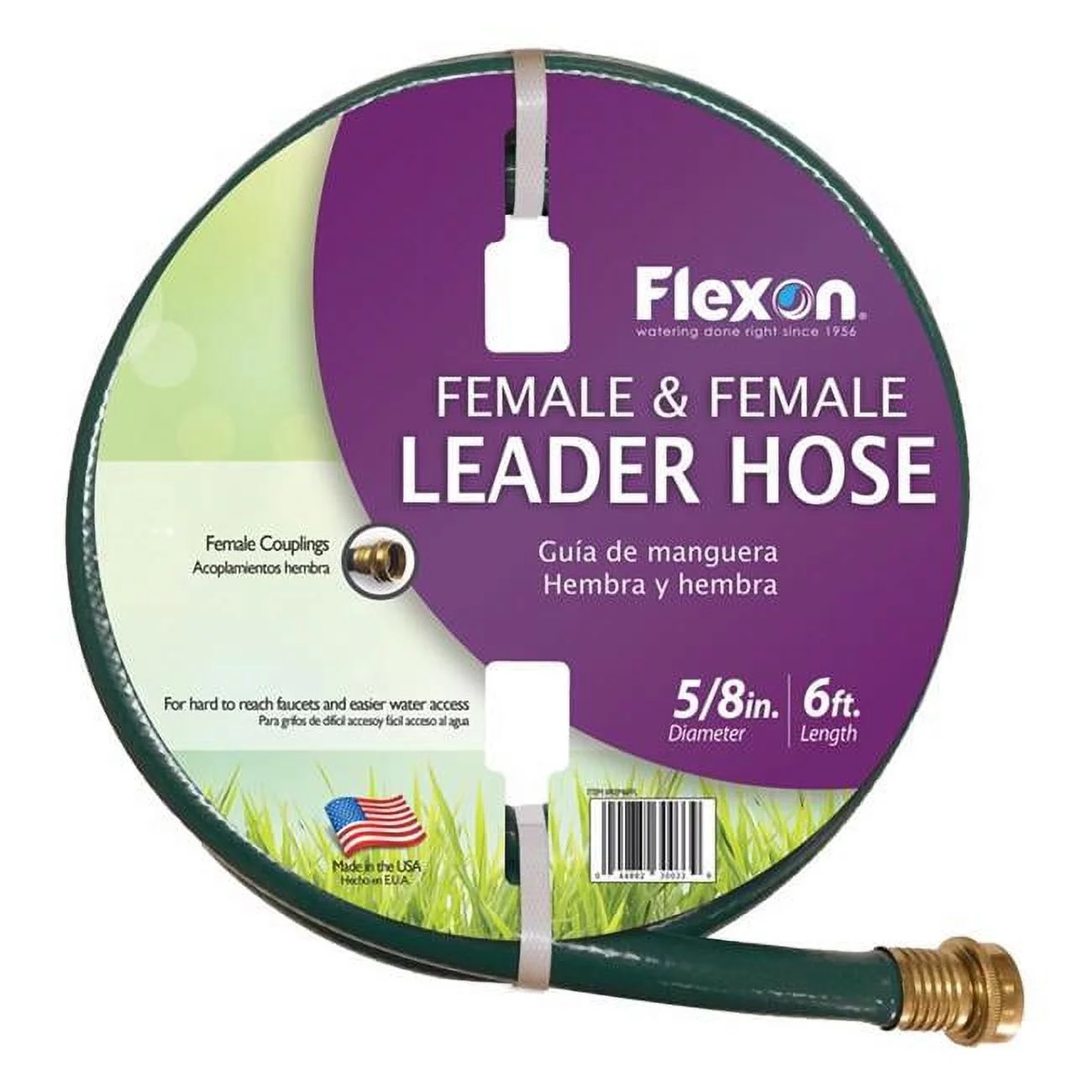 Flexon 7013621 0.62 in. Light Duty Garden Hose Green, Green