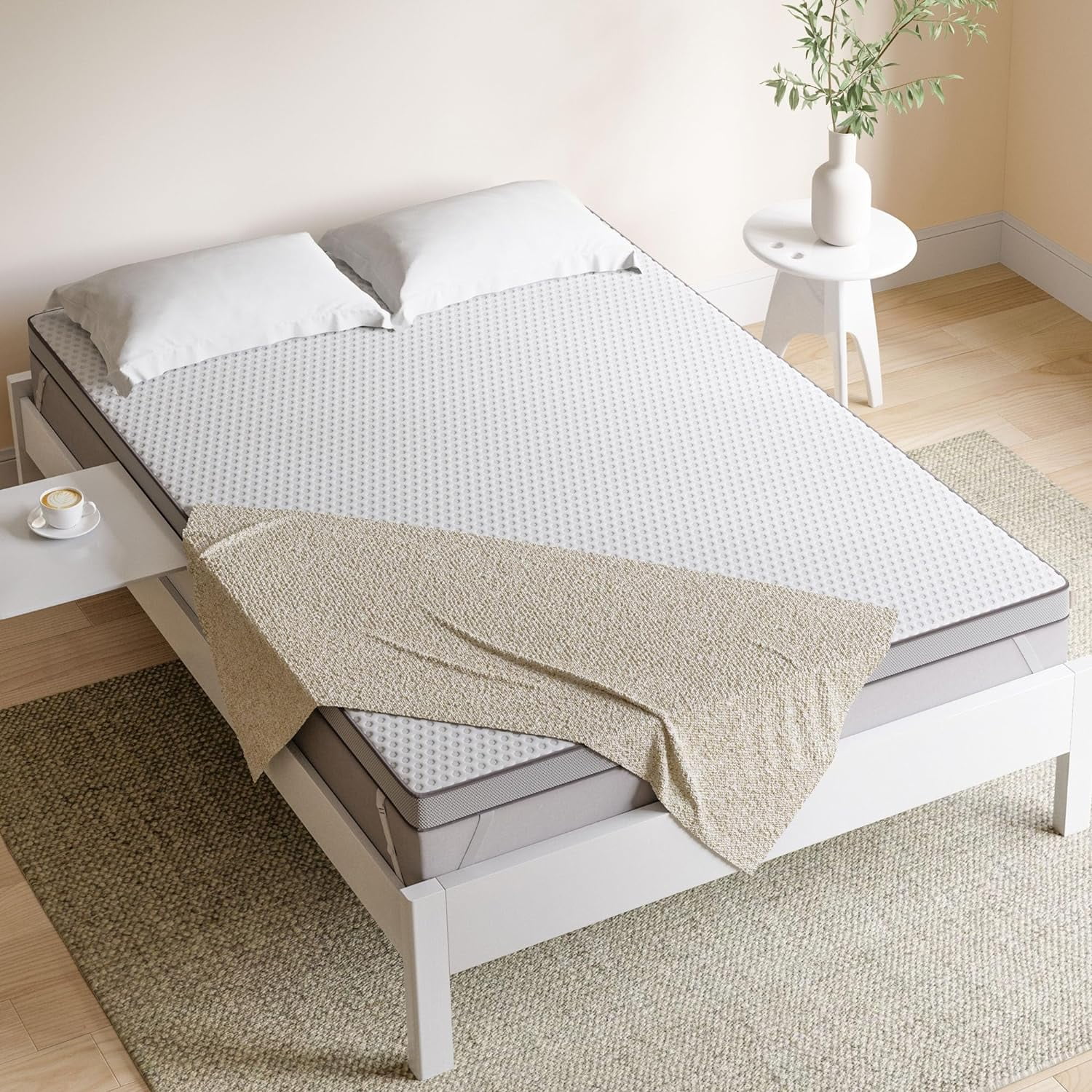 3 Inch Memory Foam Mattress Topper Twin Size,Gel Infused Bed Toppers with Washable Cover - High Density Dual-Layer Foam,Relieve Pressure Points,CertiPUR-US Certified.