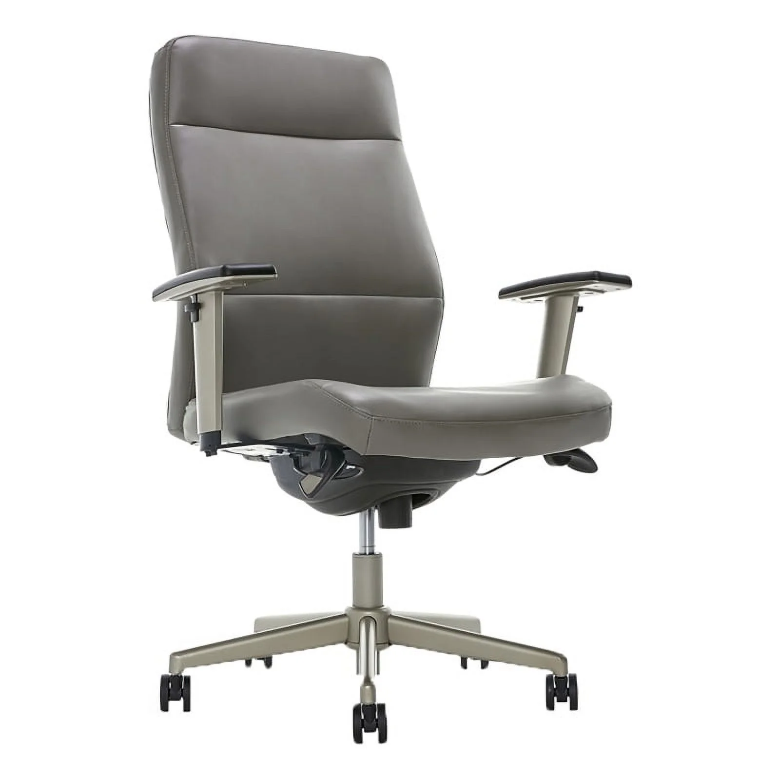 Scranton & Co Modern Faux Leather & Metal Executive Office Chair in Gray