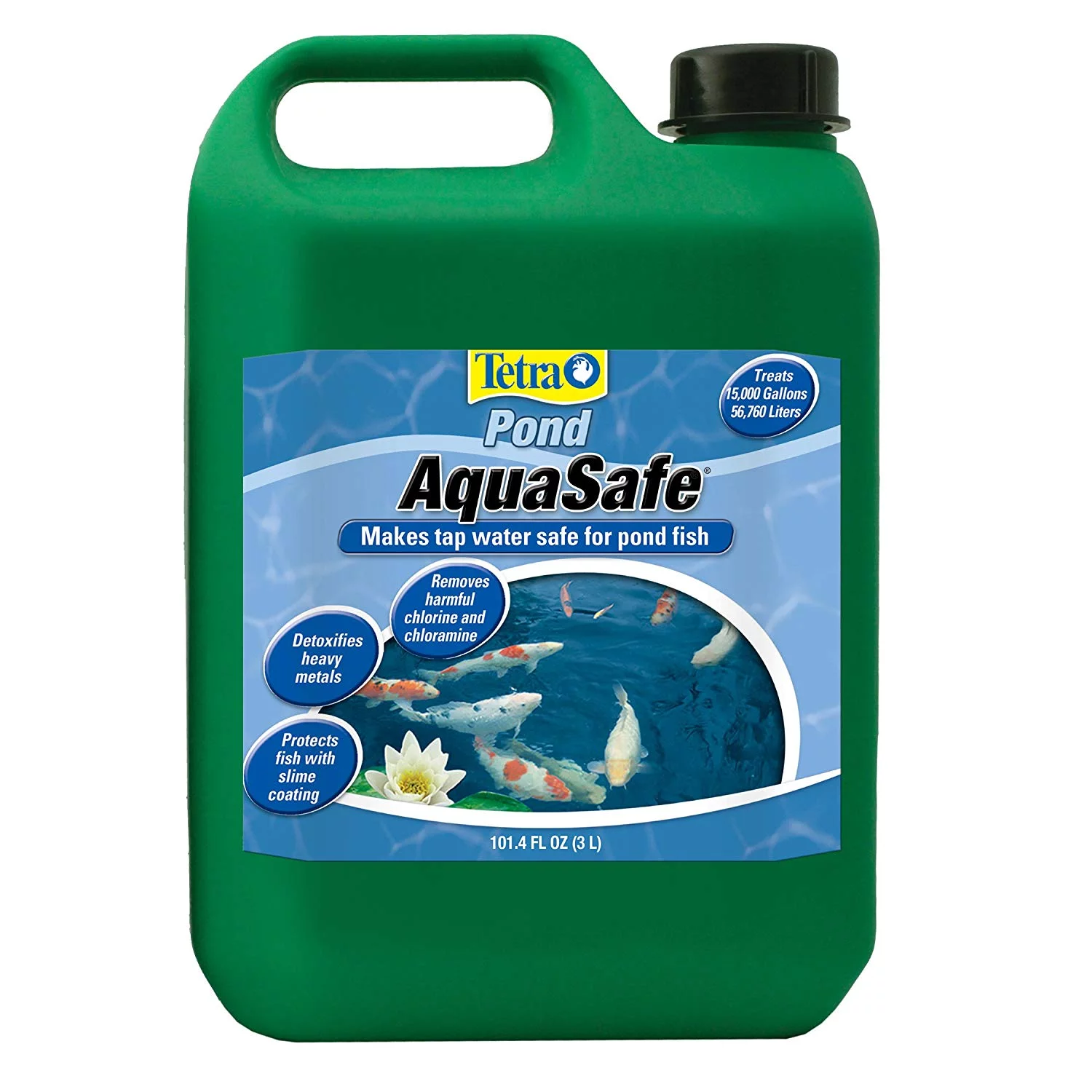 Tetra Pond AquaSafe 101.4 Ounces, Makes Tap Water Safe For Pond Fish