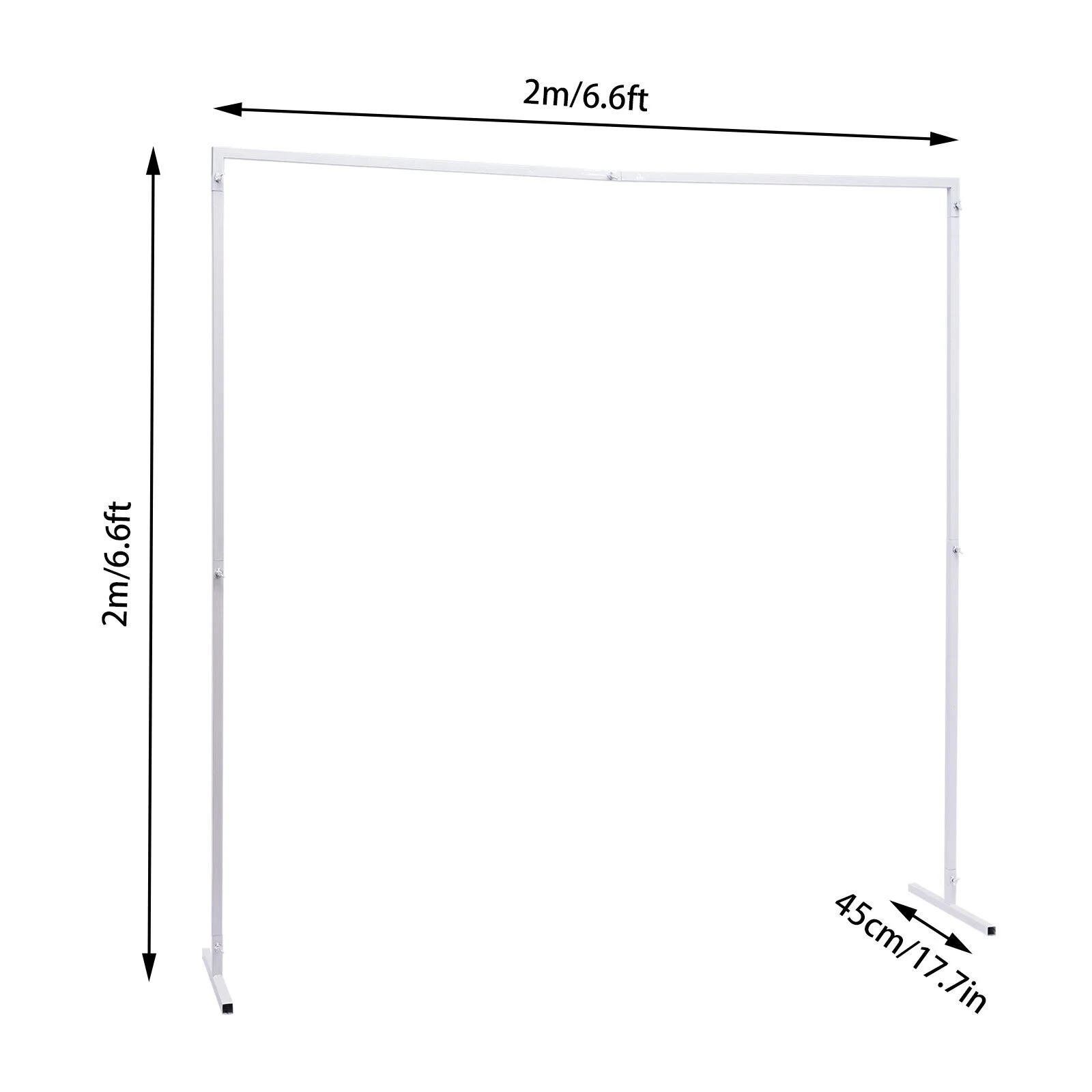 ZhdnBhnos 2x2m Square Wedding Arch Rack Metal Backdrop Stand Flower Balloon Frame Party Wedding Decor White