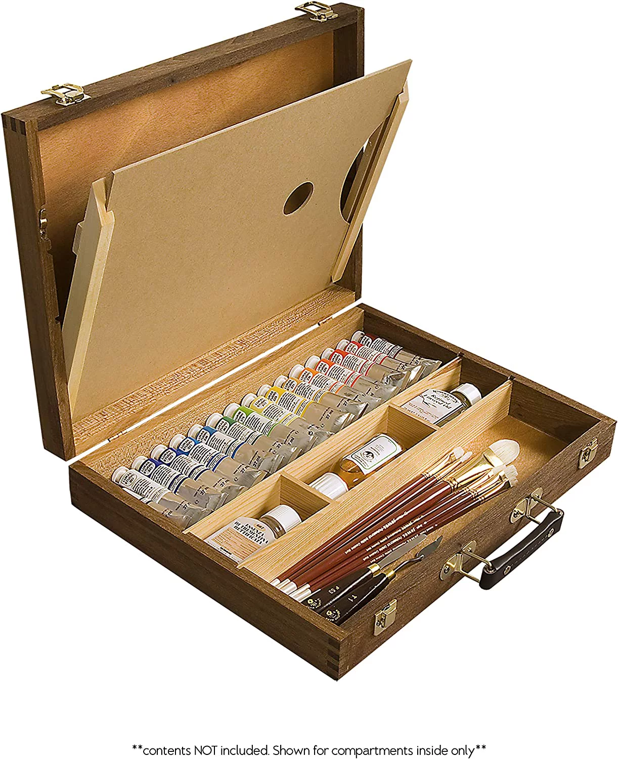 Bob Ross Master Artist Oil Paint Set Includes Wood Art Supply Carrying Storage Case Sketchbox W/Palette