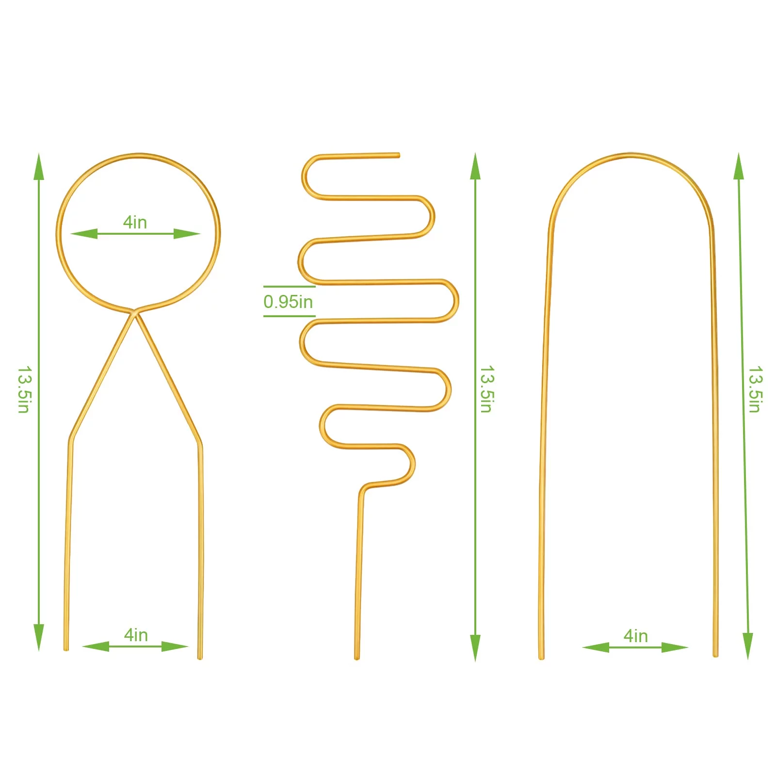 Plutput 3pcs Metal Trellis for Potted Plants Indoor Pot, Mini Gold Trellis Plant Support Stake for Climbing Plants Flower