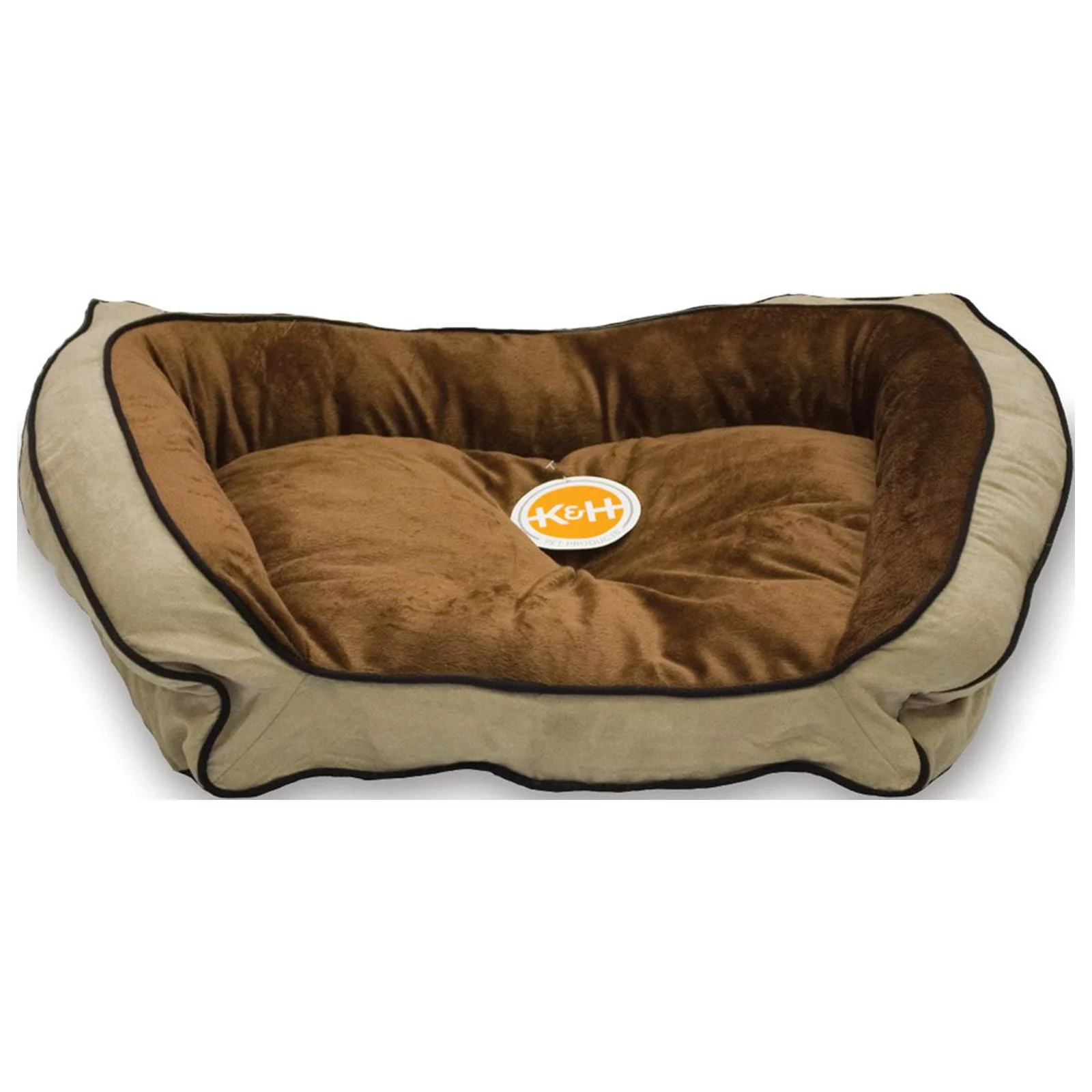 K&H Pet Products Bolster Couch Dog Bed, Small, Mocha/Tan