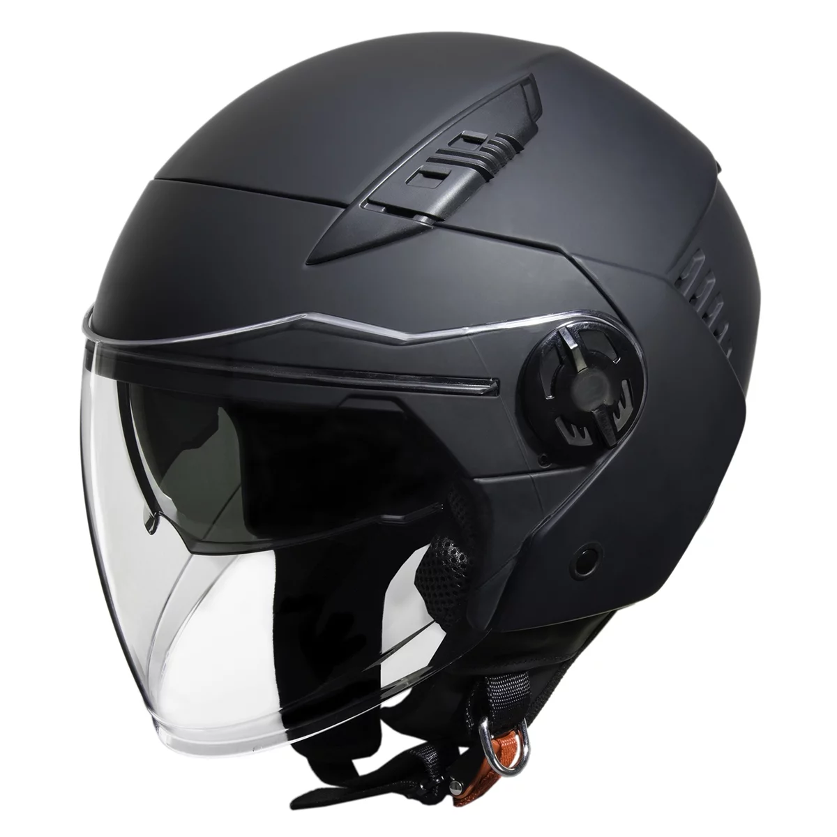 Fulmer, 3500624, Adult Open Face Helmet w/Shield DOT Approved 350 Viva - Matte Black, L
