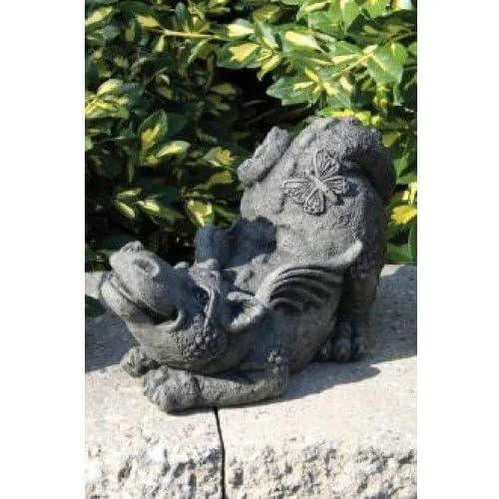 Little Darling Dragon Baby Pup 'Butterfly' - Solid Cast Stone Garden Statue - A Great Home Or Garden Idea - Durable, Lifelike Sculpture - Fun Exterior And Interior Art