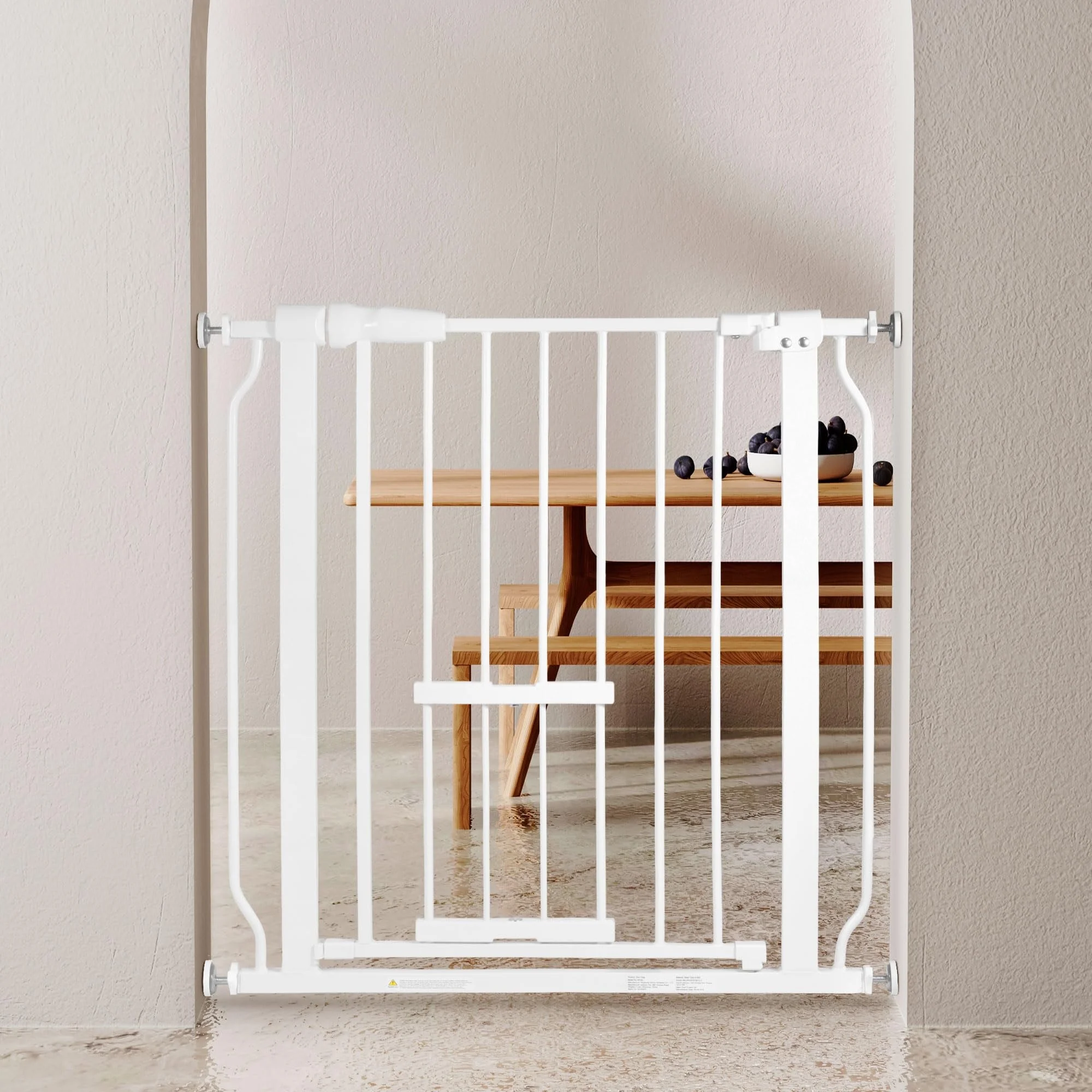 BalanceFrom Easy Walk-Thru Safety Gate with Pet Door for Doorways and Stairways with Auto-Close/Hold-Open Features, 30-Inch Tall, Fits 29.1-33.8 Inch Openings, Graphite