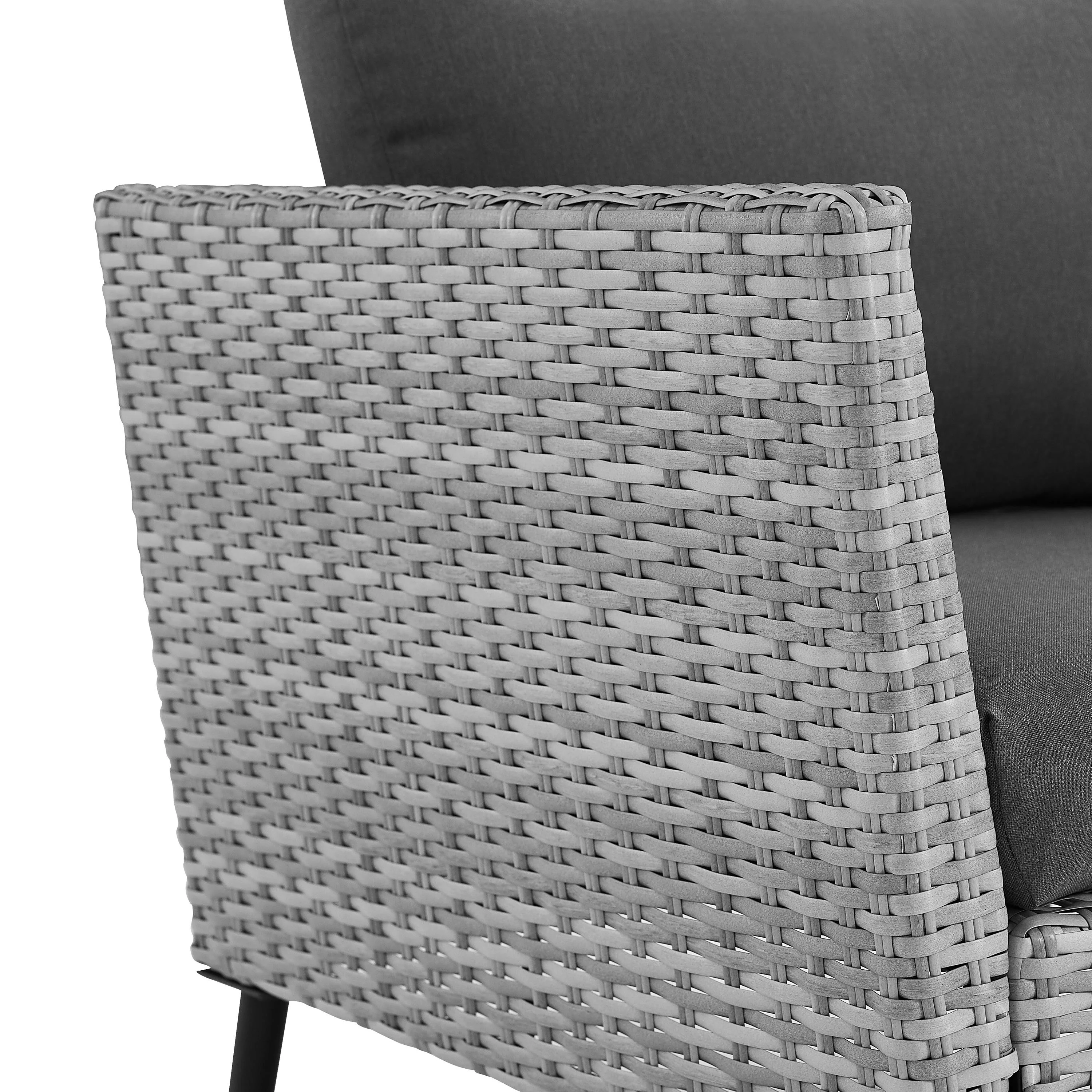 Crosley Richland Wicker Patio Arm Chair in Gray (Set of 2)