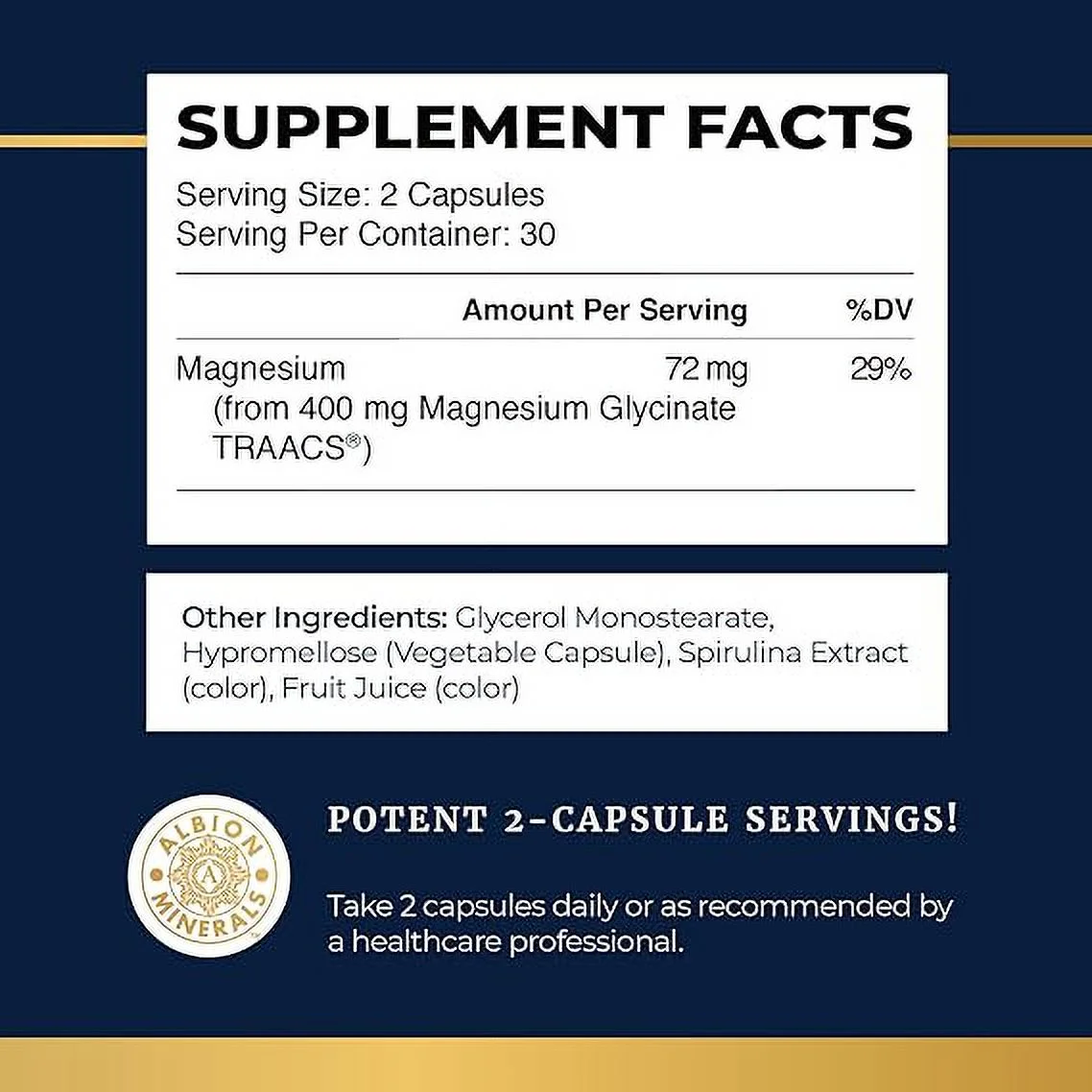 Magnesium Glycinate Supplement | Advanced Microbeadlets | Chelated for Maximum Absorption | 400mg Magnesium Bisglycinate Powder Per Serving | TRAACS Chelate System | for Women & Men | 60 Capsules