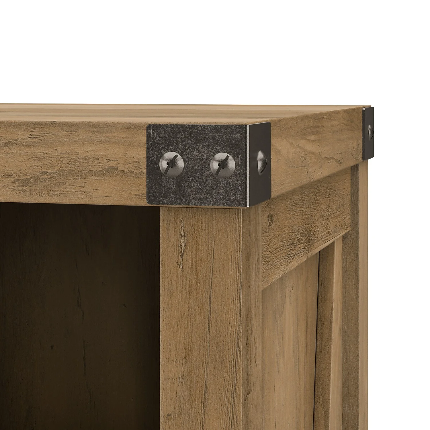 Bush Furniture Knoxville Tall Narrow 5 Shelf Bookcase in Reclaimed Pine