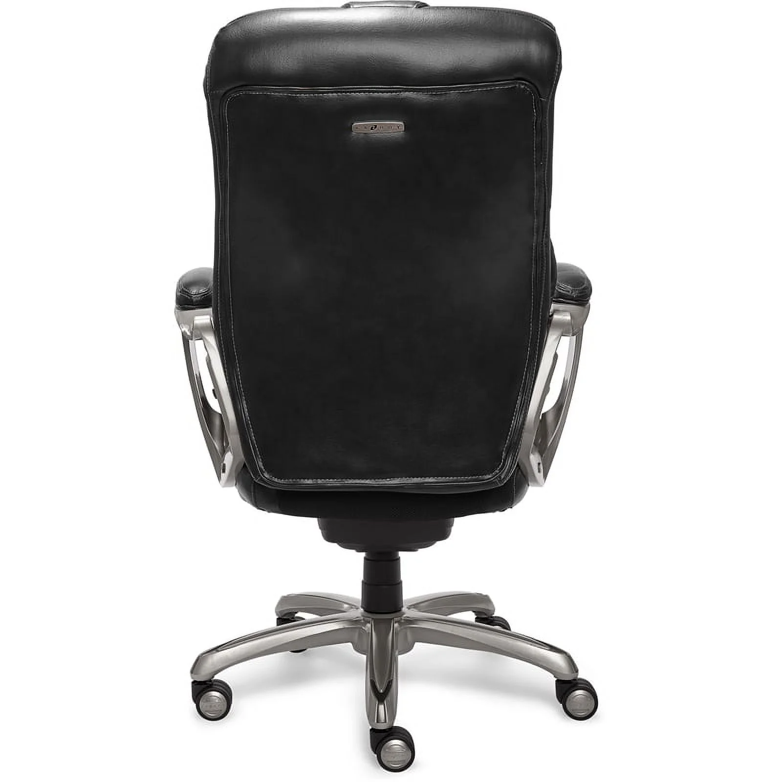 Scranton & Co Modern Faux Leather & Metal Executive Office Chair in Black/Silver