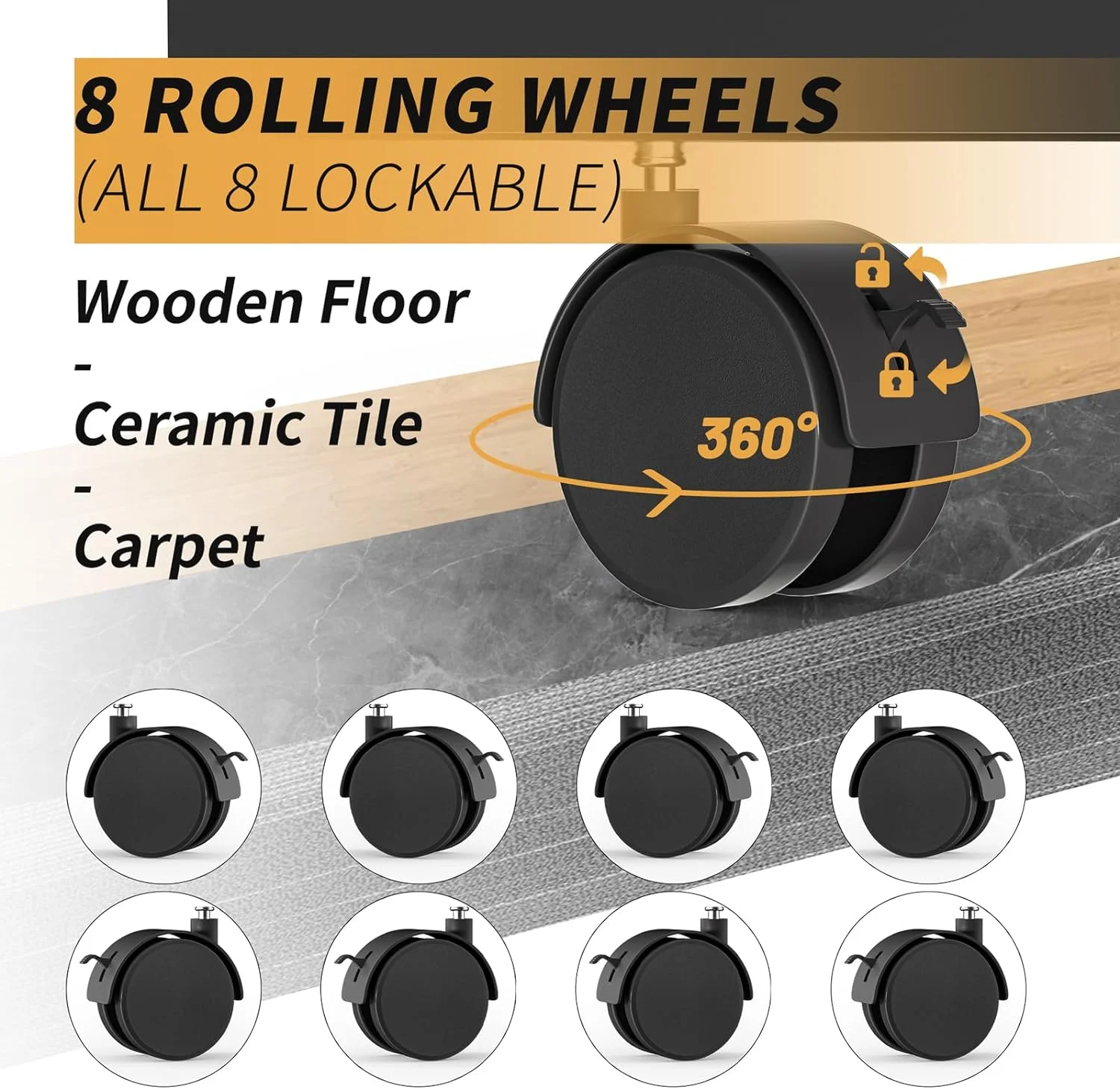 Electric Downdraft Vent Nail Table for Nail Tech Desk Acetone Resistant Nail Tech Table on Wheels with Soft Arm Rest (Electric Black)