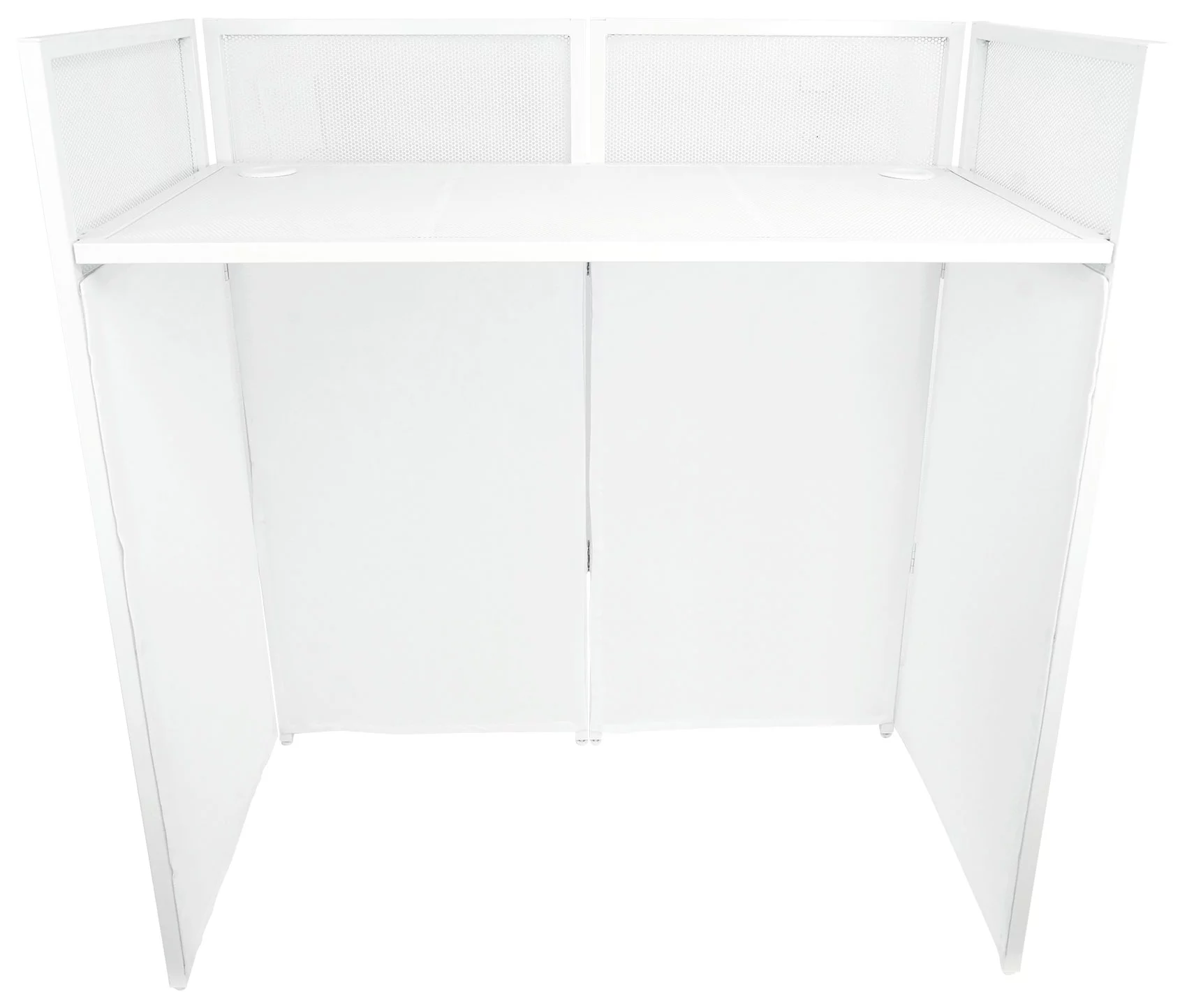 Rockville Rockbooth White Event Booth DJ Facade+Built in Table+Travel Bag+Scrims