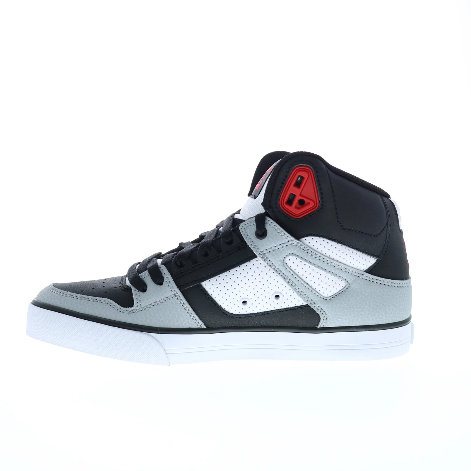 DC Men's Pure High-Top Shoes - Black/Grey/Red - 10.5
