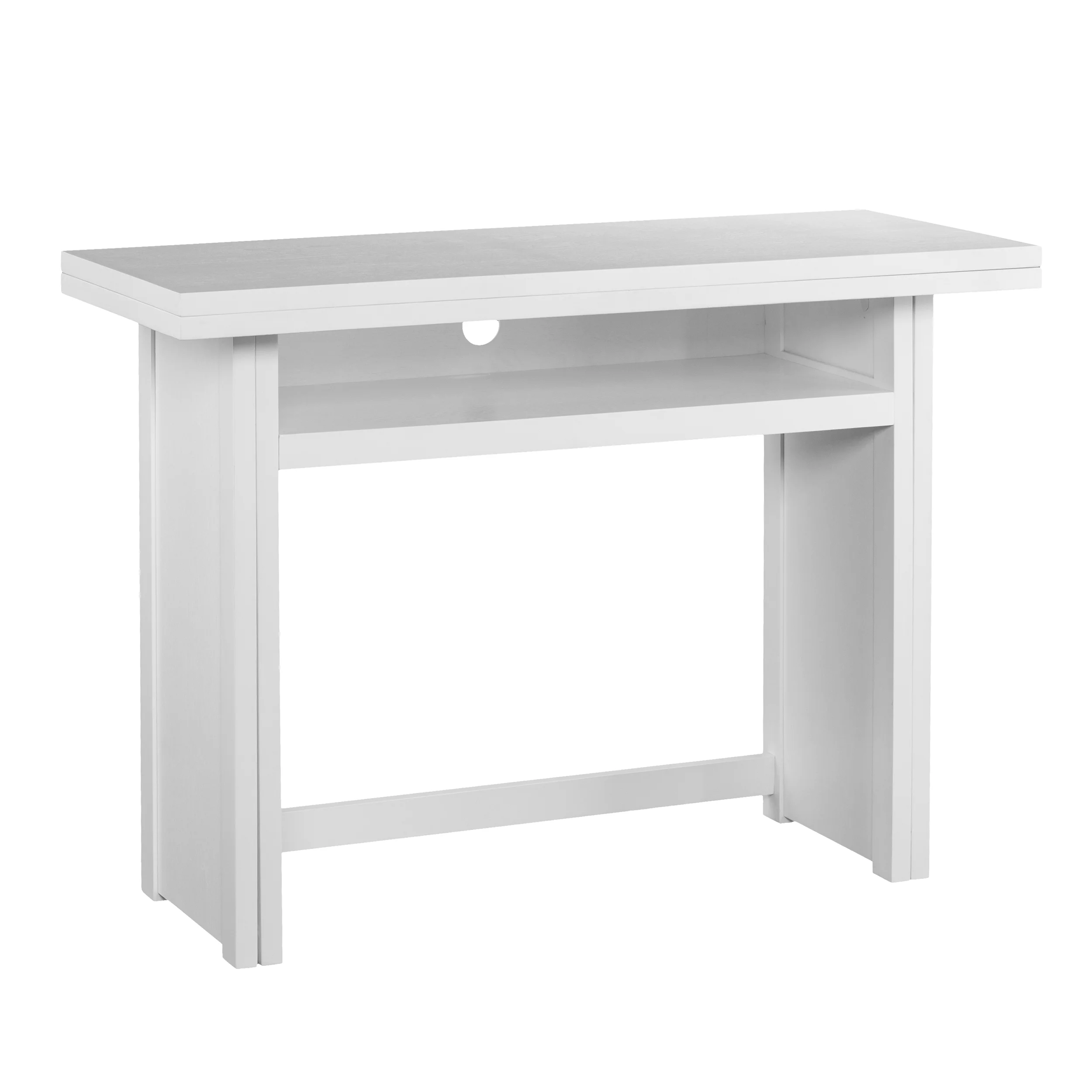 Southern Enterprises Kabrine Wood Console Table to Dining Table, White