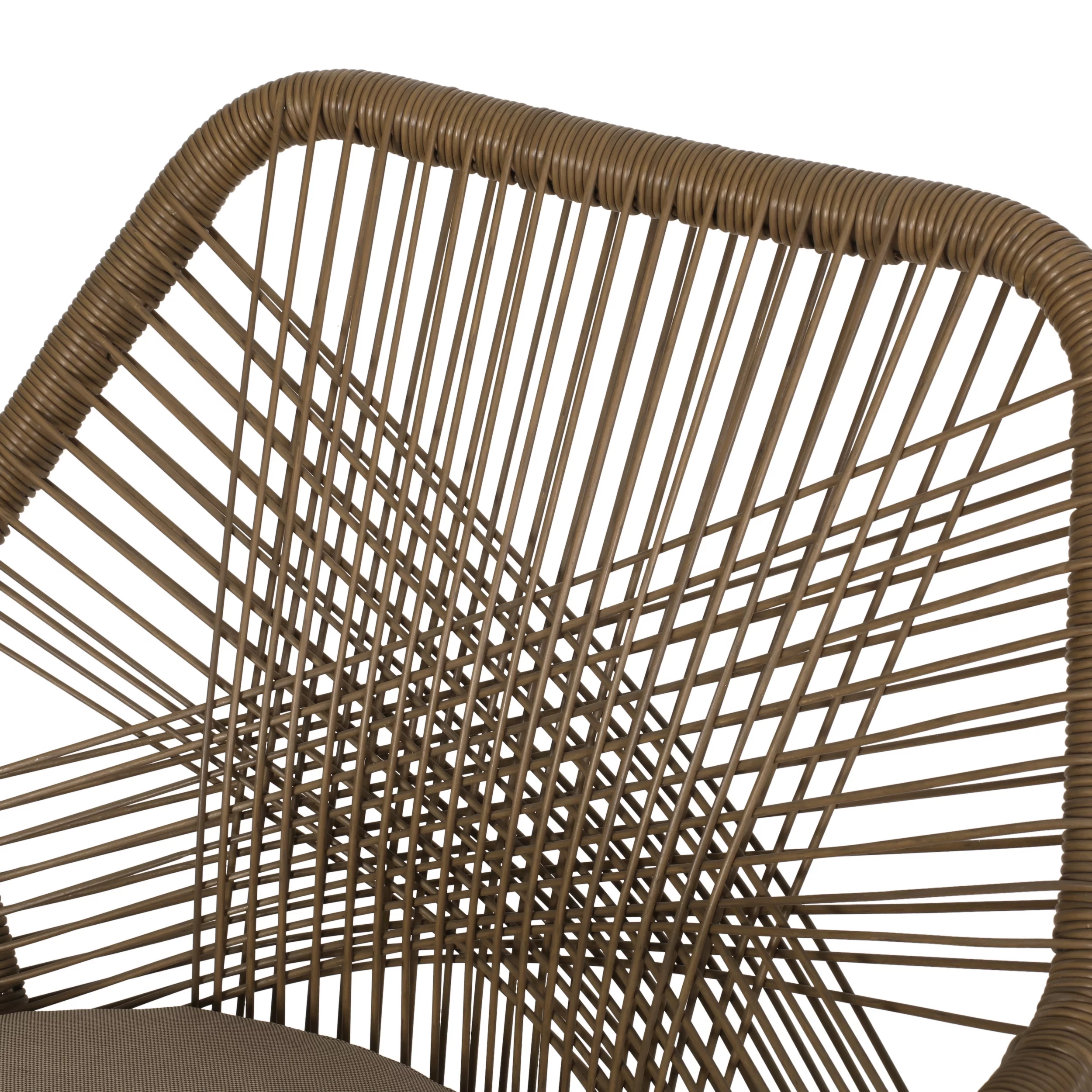 Yantic Wicker Outdoor 2 Seater Chat Set, Light Brown and Beige