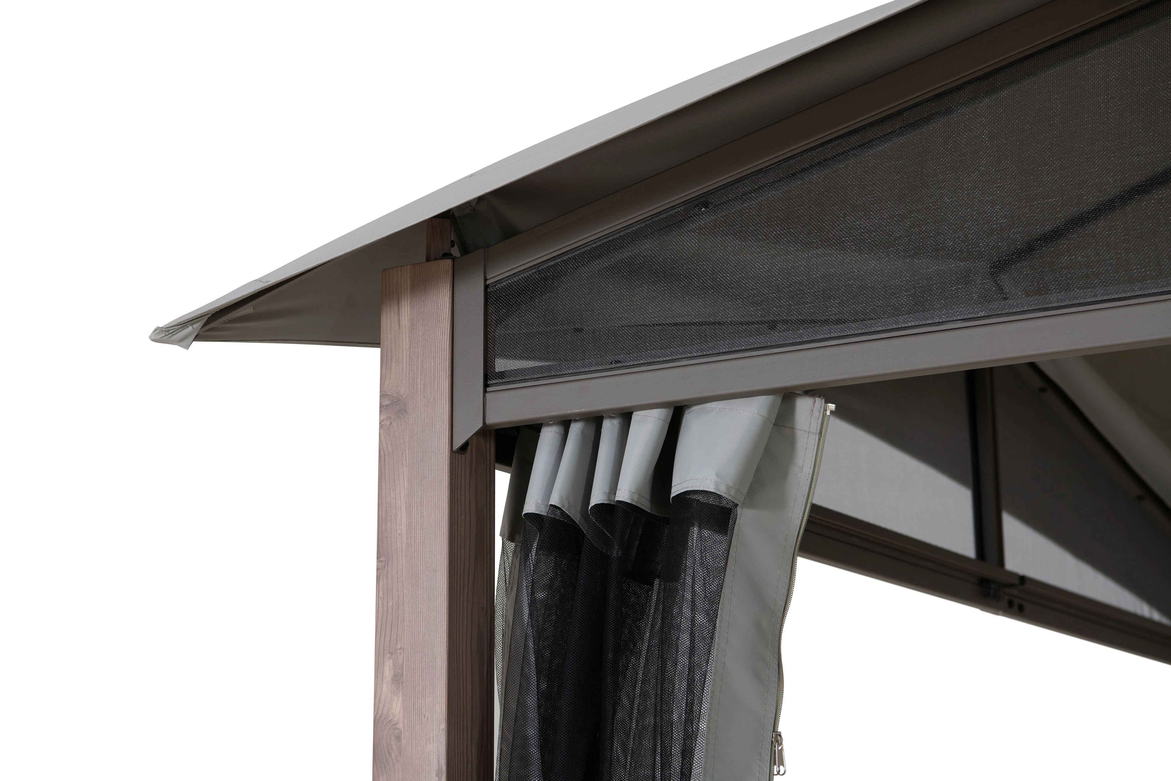 Sunjoy 12x12x9.7 Hillsdale Patio/Outdoor Soft Top Gazebo with Netting