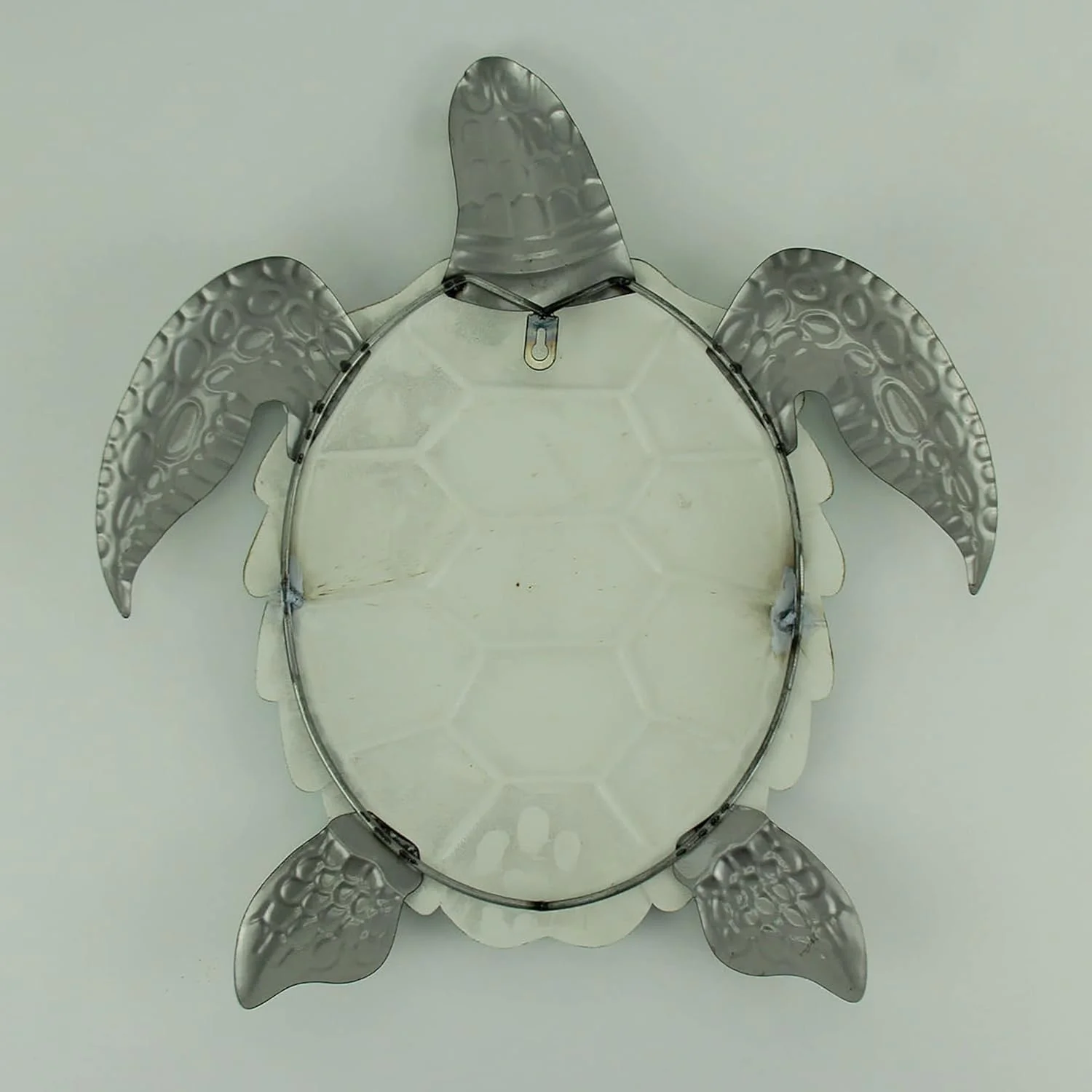 Ocean Green Metal Sea Turtle Wall Sculpture Coastal Art 19.5 Inches High