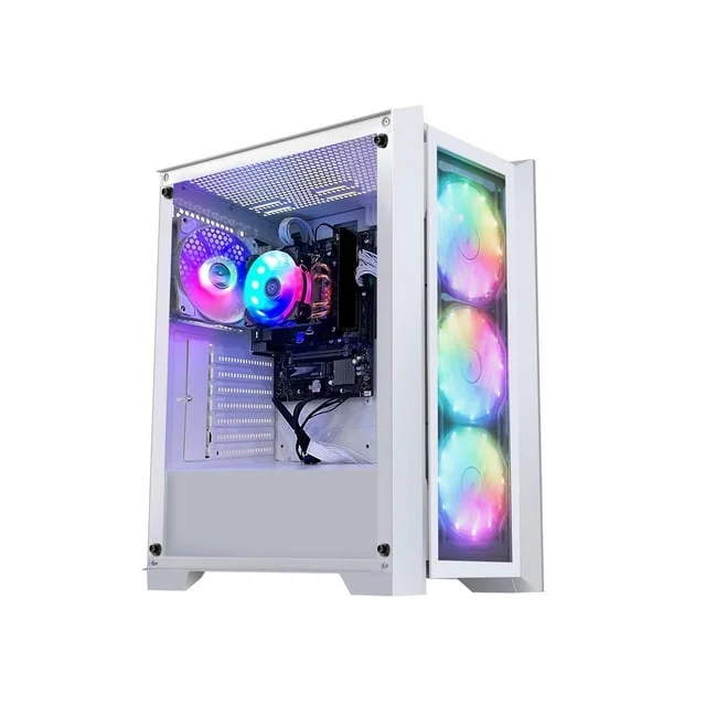 Orangexin Apollo Gaming Desktop PC - AMD Ryzen 5 5600G 6-Core 3.9GHz- 16GB DDR4 3200MHz - 1TB M.2 +2TB SATA SSD- WIFI & Bluetooth 5.3 -RGB Fans - Windows 11 Pro Desktop Computer