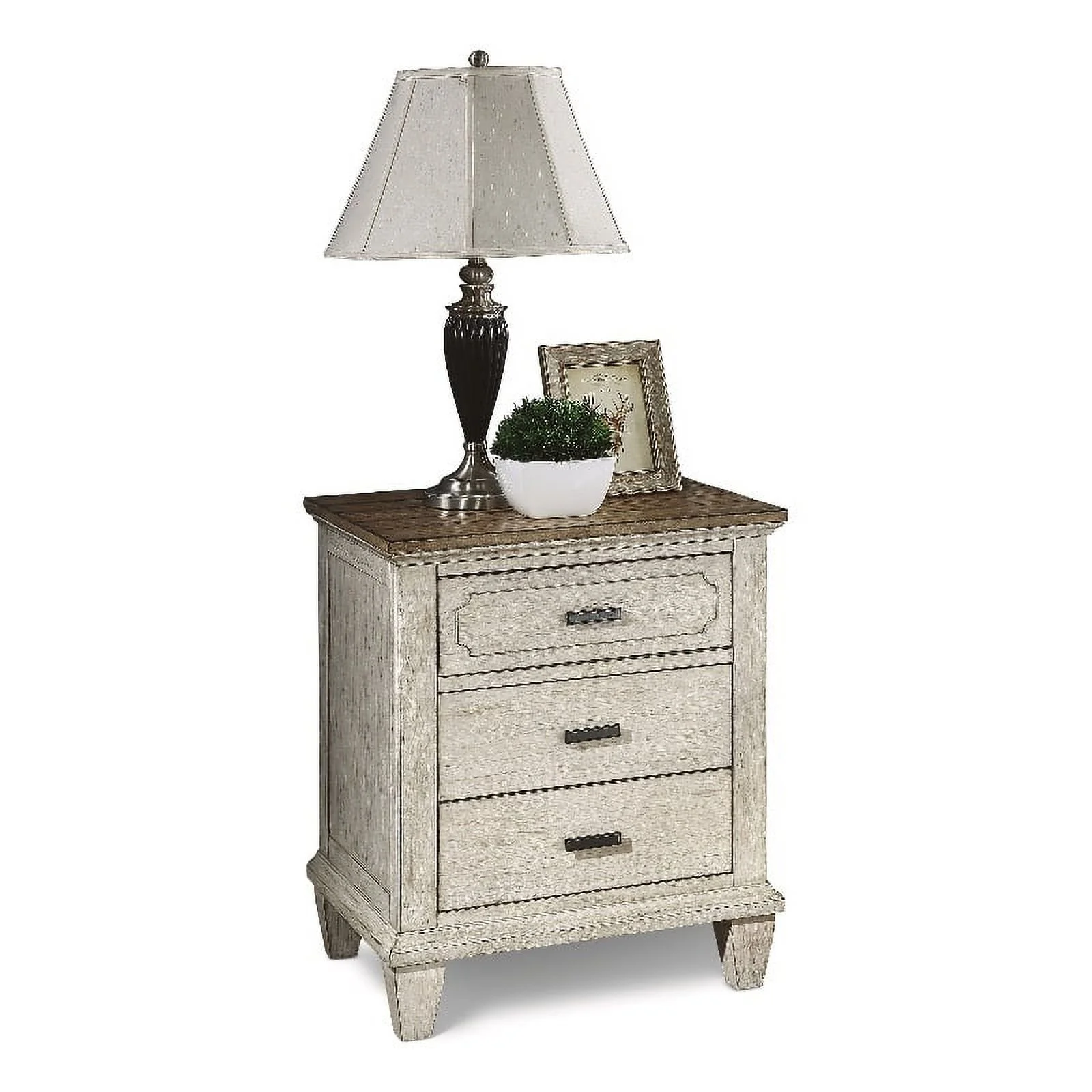 Home Square 3-Piece Set with Drawer Chest & 2 Nightstands with Three Drawers