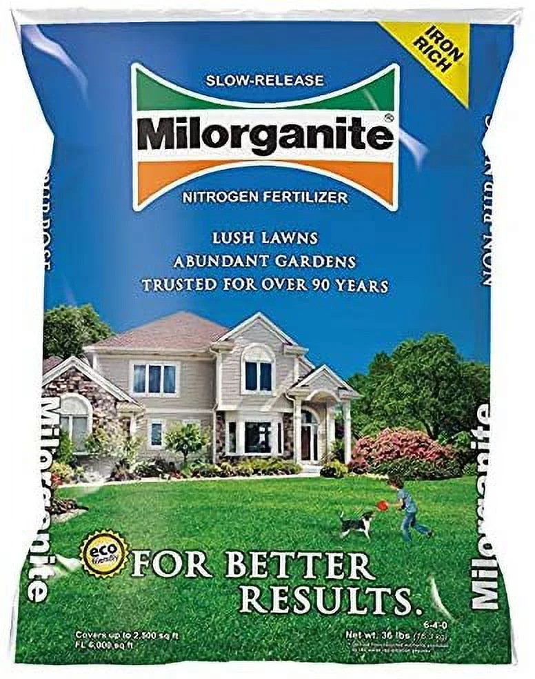 Milorganite 64032 Eco-Friendly Slow-Release Nitrogen Lawn Fertilizer, 32-lbs. - Quantity 40