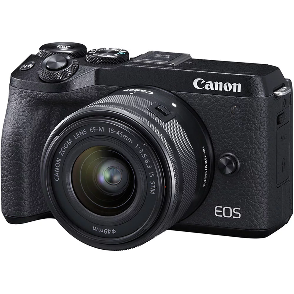 Canon EOS M6 Mark II Mirrorless Camera with 15-45mm Lens and EVF-DC2 + More