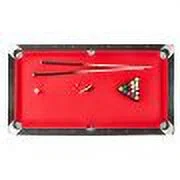 VEVOR 7 ft Foldable Billiards Table, Portable Pool Table Set with Accessories, Black Frame with Red Cloth, Ideal for Family Game Room and Adults
