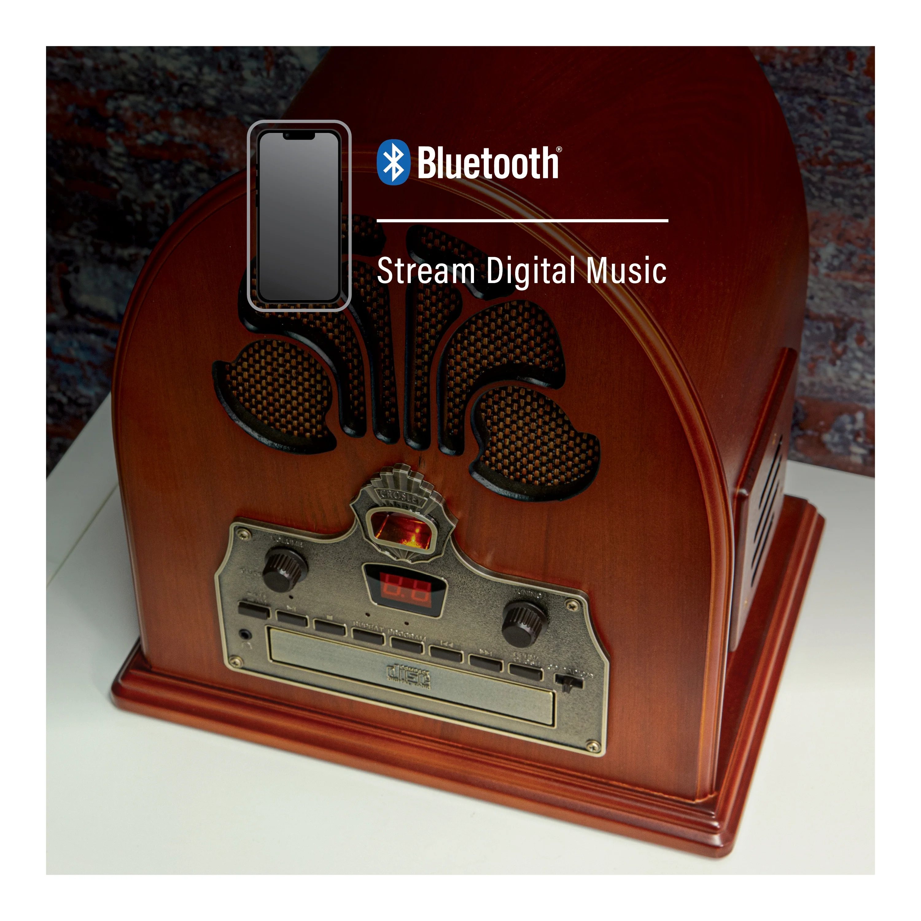 Crosley Cathedral Radio CD Player with AM/FM and Bluetooth
