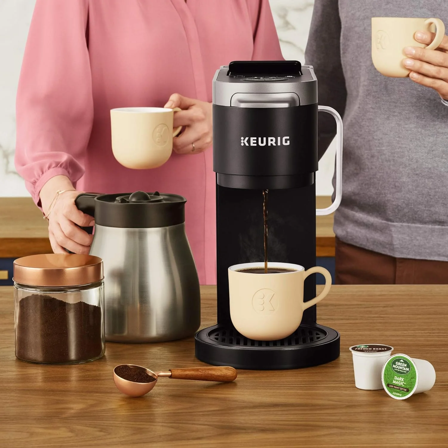 Keurig K-Duo Plus Thermal Carafe, Exclusively Compatible with Keurig K-Duo Plus Coffee Maker, Replacement Part Only, Stainless Steel,Silver Finish
