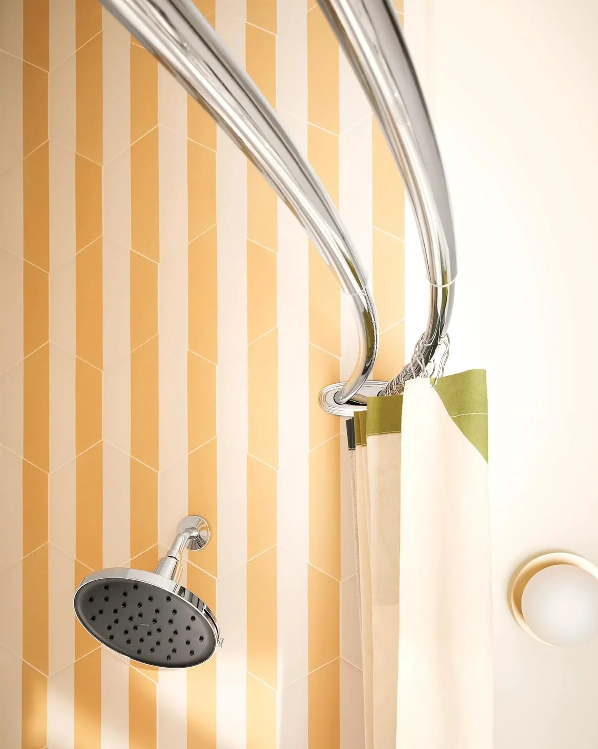 AUCHI DN2141CH 60-Inch Adjustable Stainless Steel Double Curved Shower Rod, Chrome