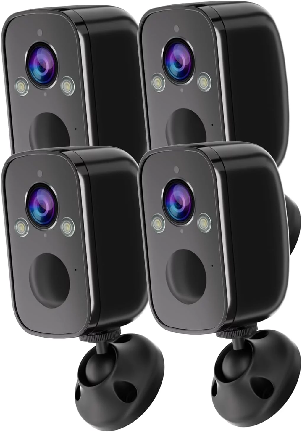 Rraycom Wireless Cameras for Home/Outdoor Security, 4Pack 5MP Battery-Powered Spotlight Siren Alarm WiFi Surveillance Indoor Camera, Color Night Vision, AI Motion Detection, 2-Way Talk, Cloud/SD