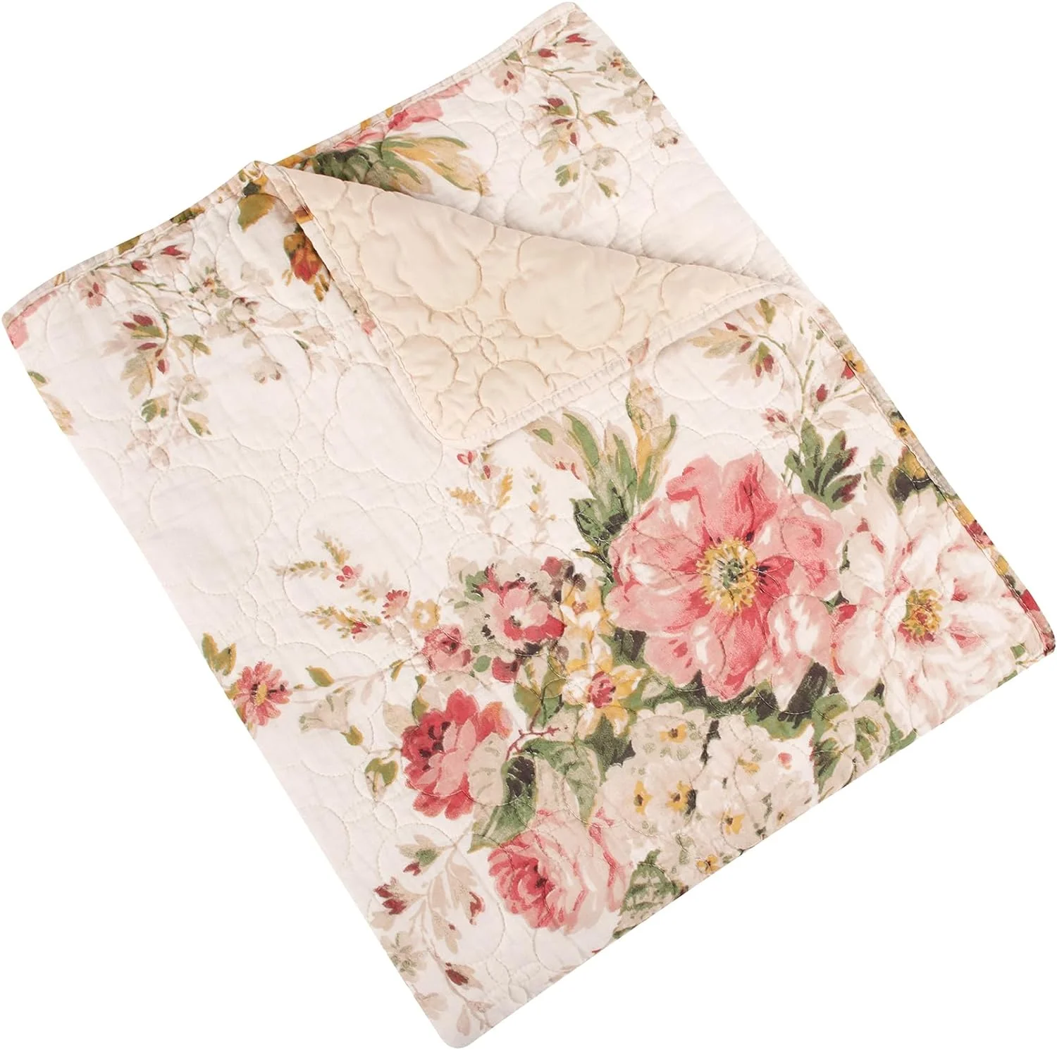 Greenland Home Fashions Grace Traditional Farmhouse Floral Throw Blanket