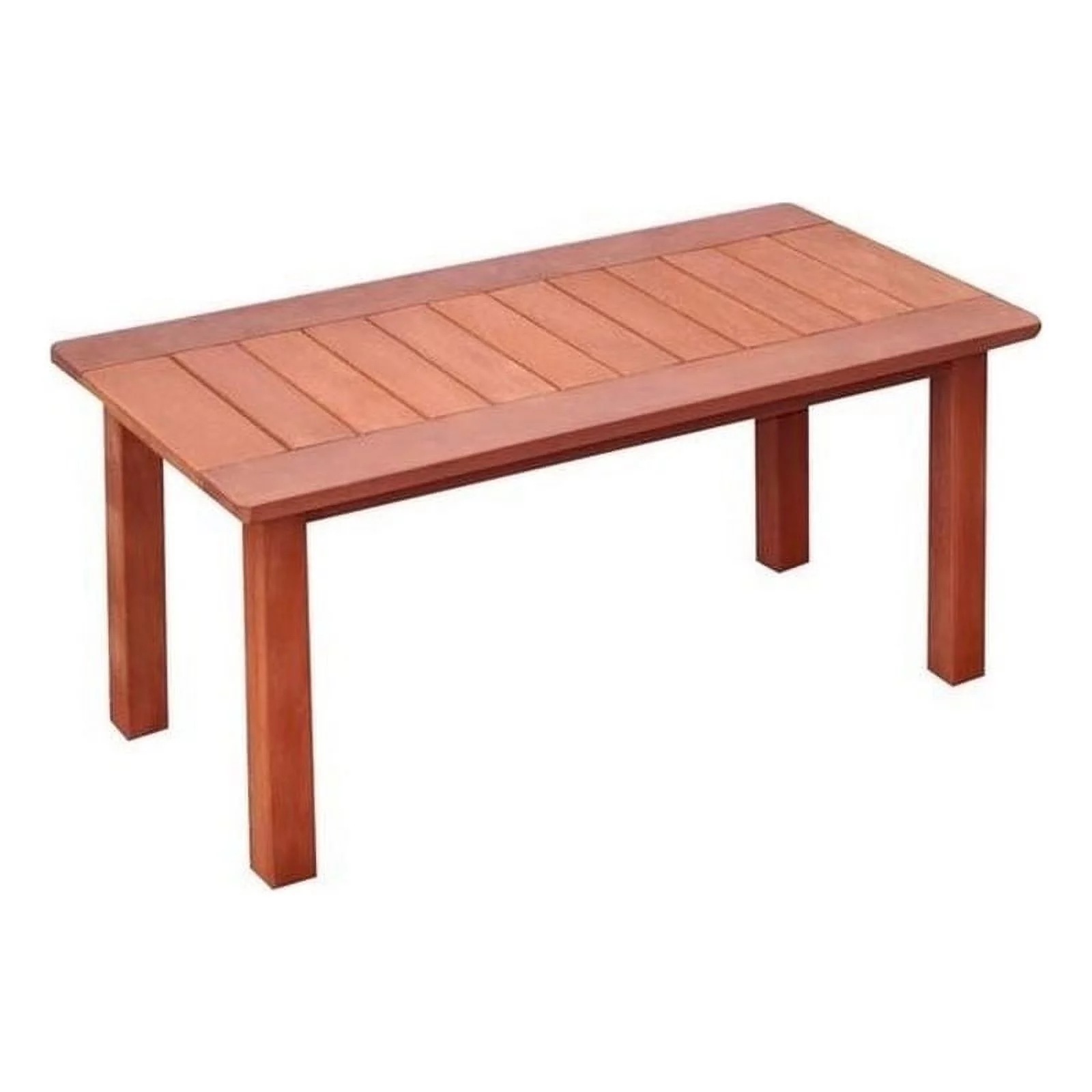 Atlin Designs Contemporary Wood Outdoor Coffee Table in Classic Natural Brown