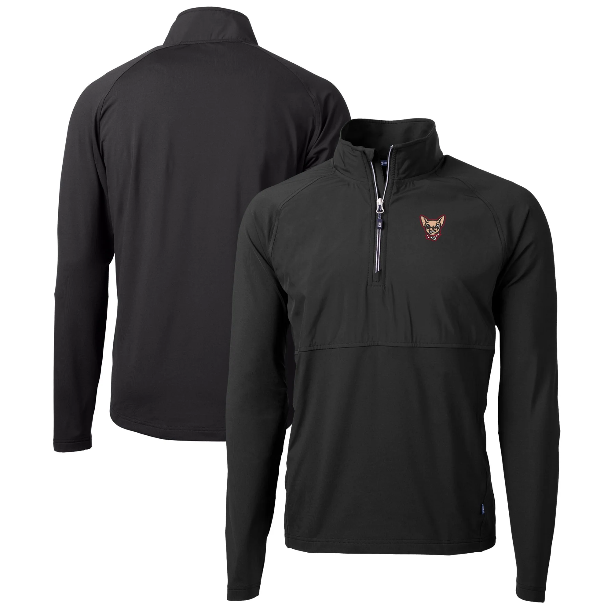 Men's Cutter & Buck  Black El Paso Chihuahuas Adapt Eco Knit Hybrid Recycled Quarter-Zip Top