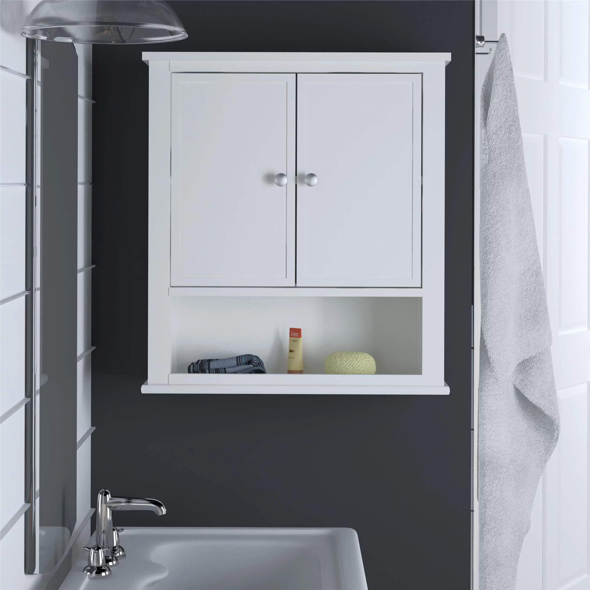 SystemBuild Franklin Wall Cabinet, Soft White