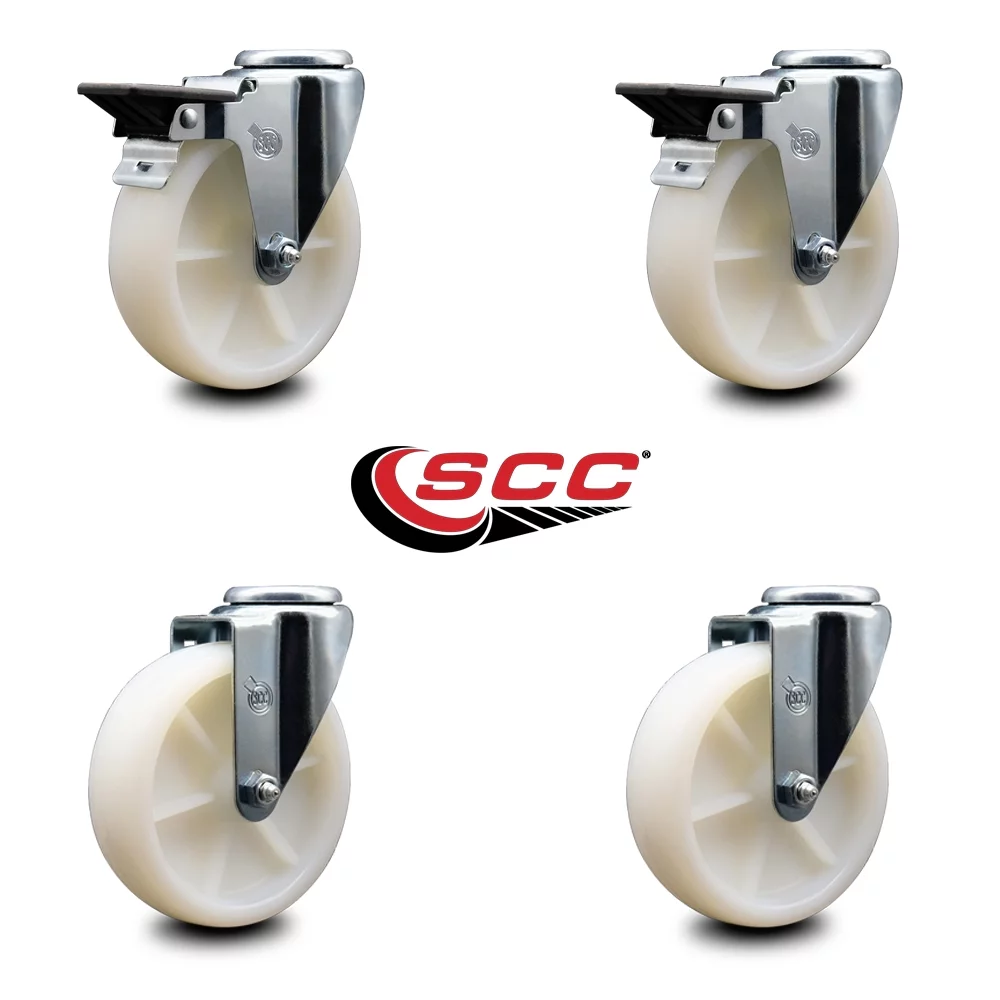 Nylon Swivel Bolt Hole Caster Set of 4 w/5
