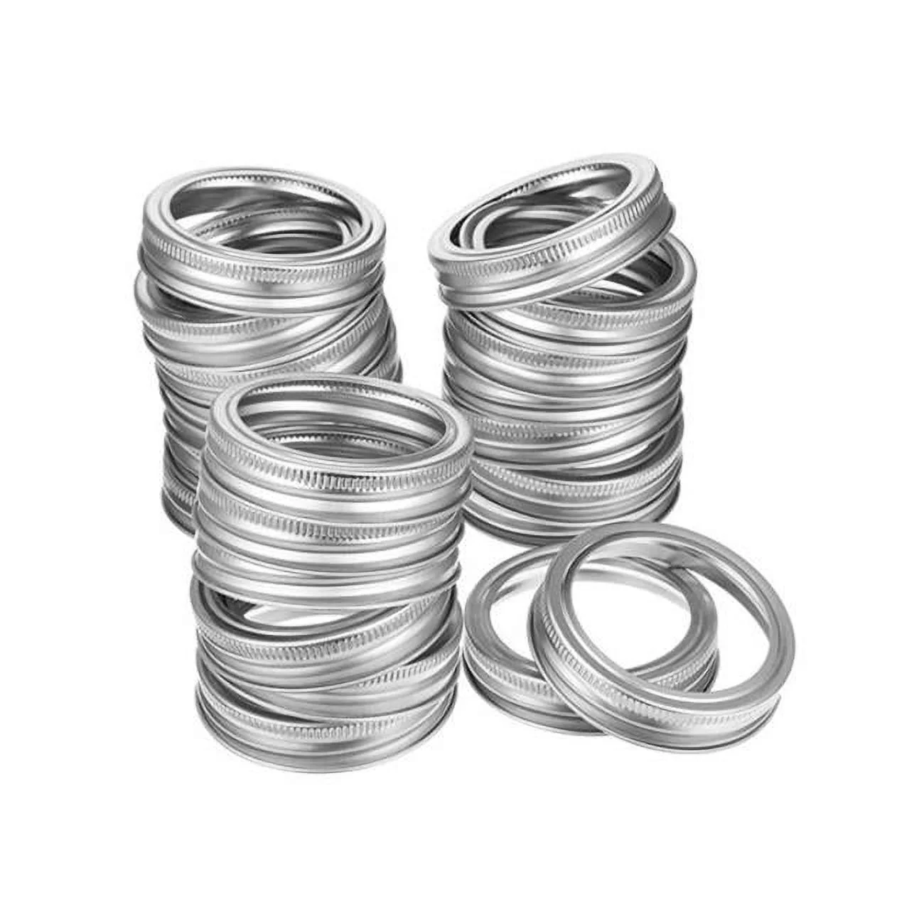 Fresh Fab Finds  Replacement Regular Mouth Canning Metal Rings Split-Type Jar Bands for Ball Kerr Mason Jars, White - 24 Piece - Unisex