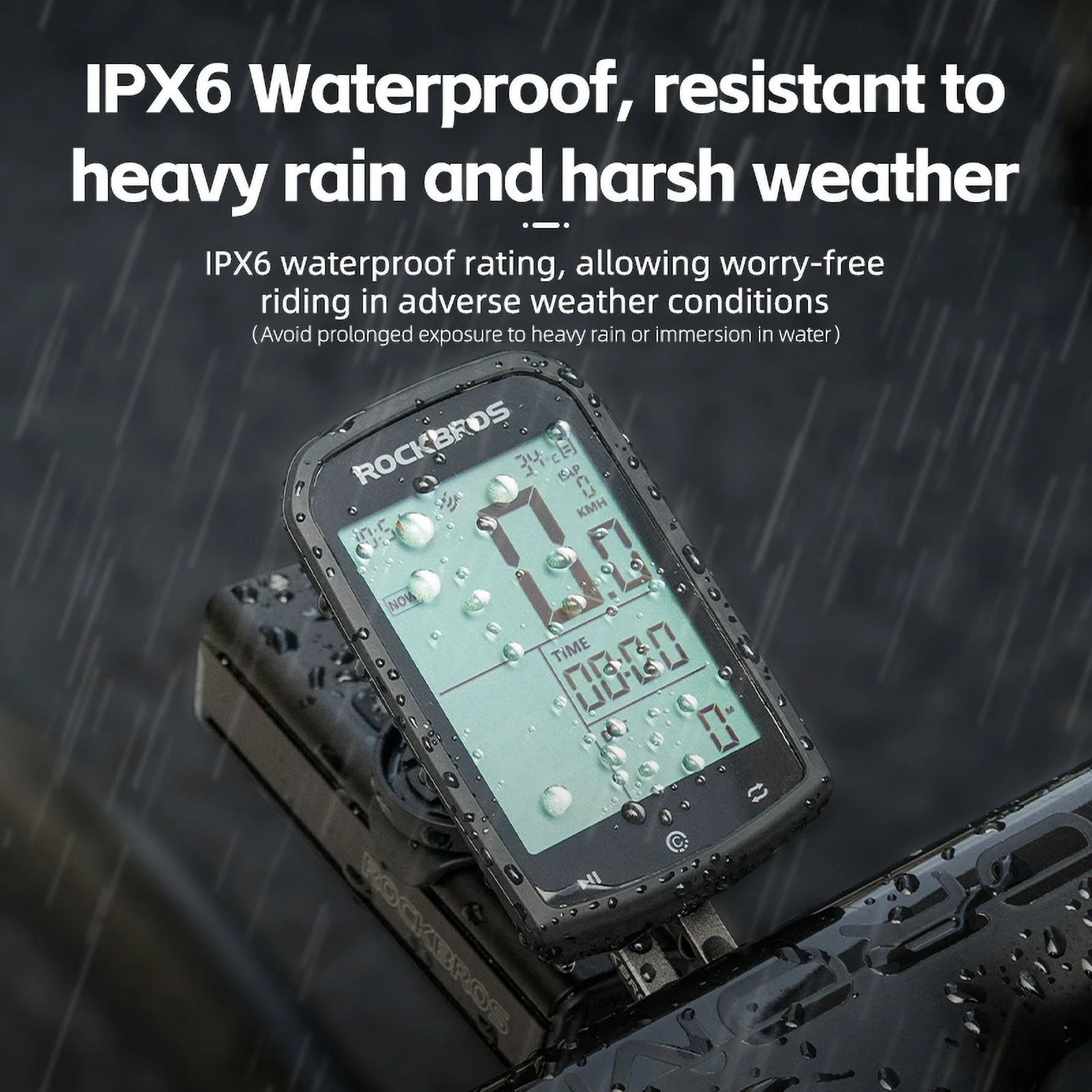 ROCKBROS Bike Computer Wireless Cycling Computers ANT+ Bluetooth Bicycle Computer Mini Speedometer Odometer Waterproof 2.9inch LCD Screen GPS/BDS/Galileo Position System