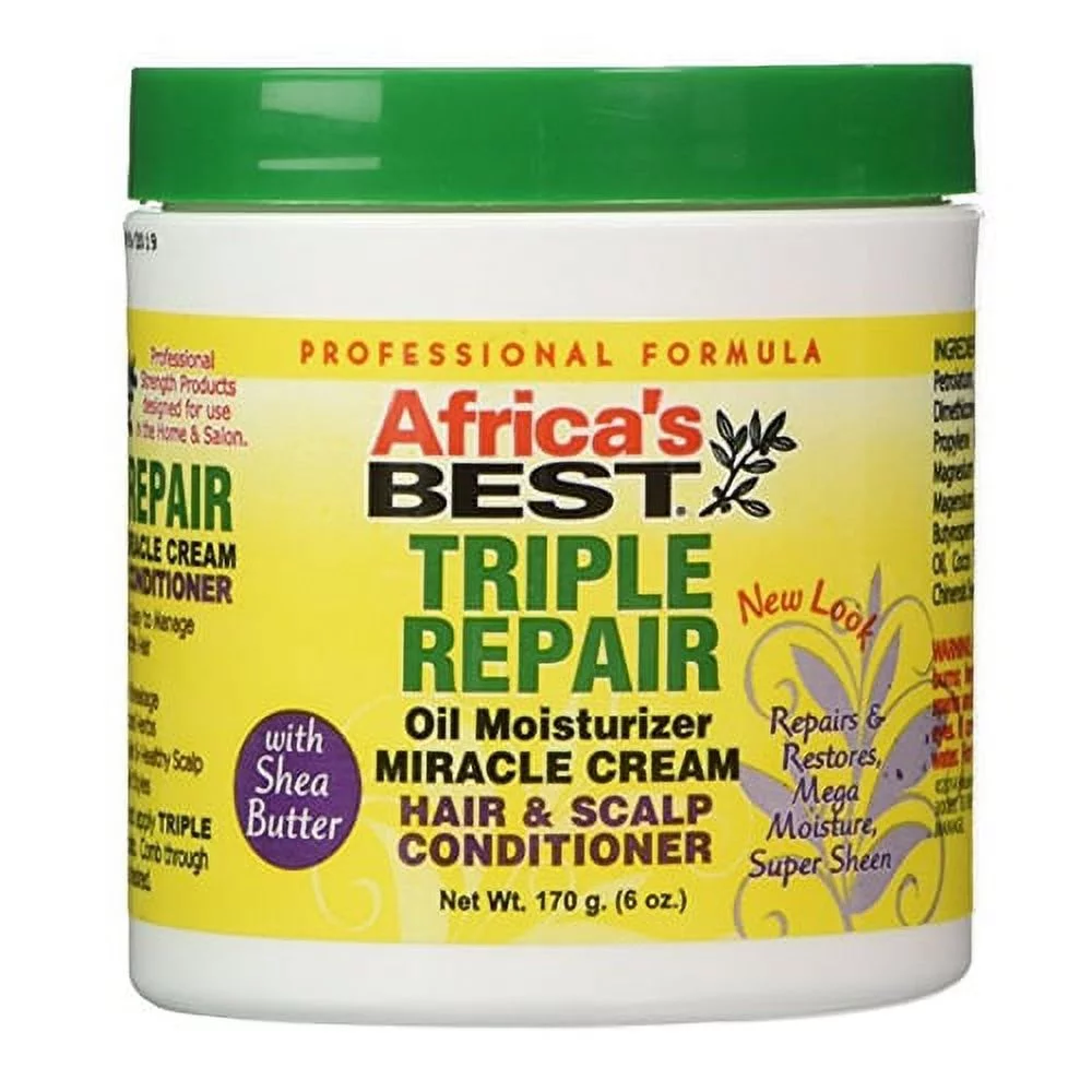Africas Best Triple Repair Oil Moisturizer Hair and Scalp Conditioner, 6 oz, 2 Pack