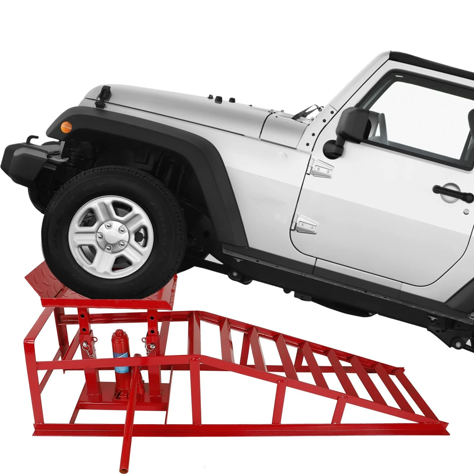 Confote Hydraulic Car Ramp 10000 lbs 5T Hydraulic Ramp with Hydraulic Jack for Auto Car Truck ,1-Pack