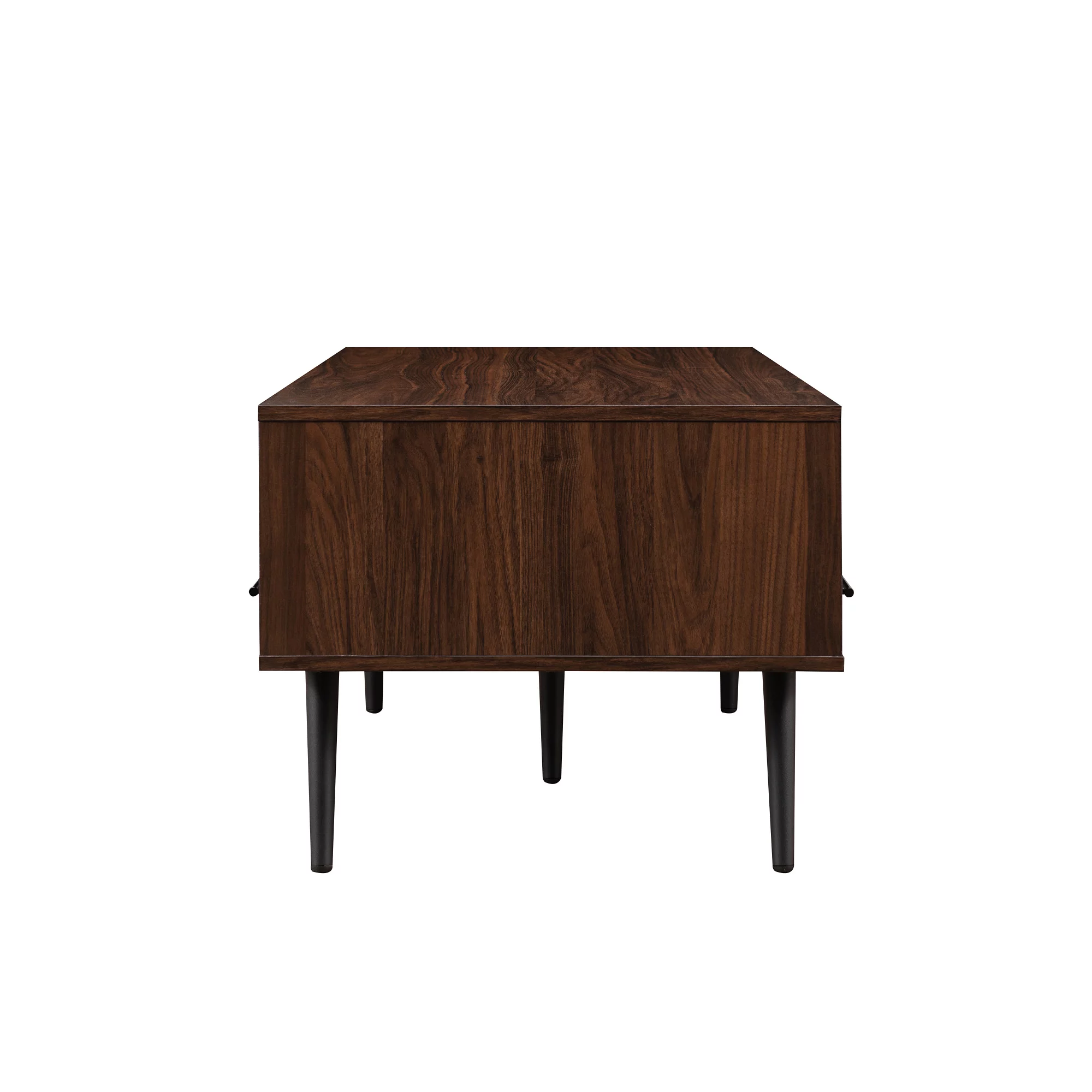 Walker Edison 40” Mid-Century Modern 2-Drawer Coffee Table, Dark Walnut