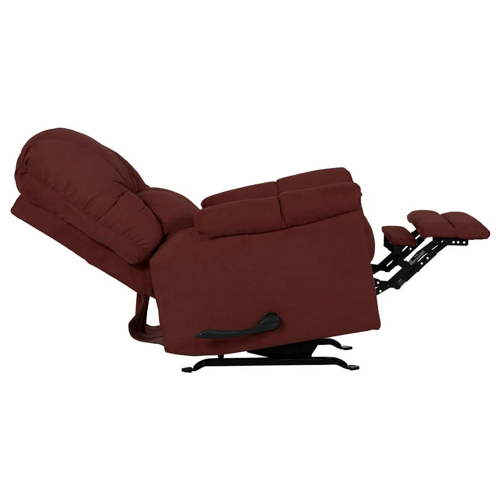 Bowery Hill Rocker Recliner in Sangria Red Polyester Microfiber Fabric