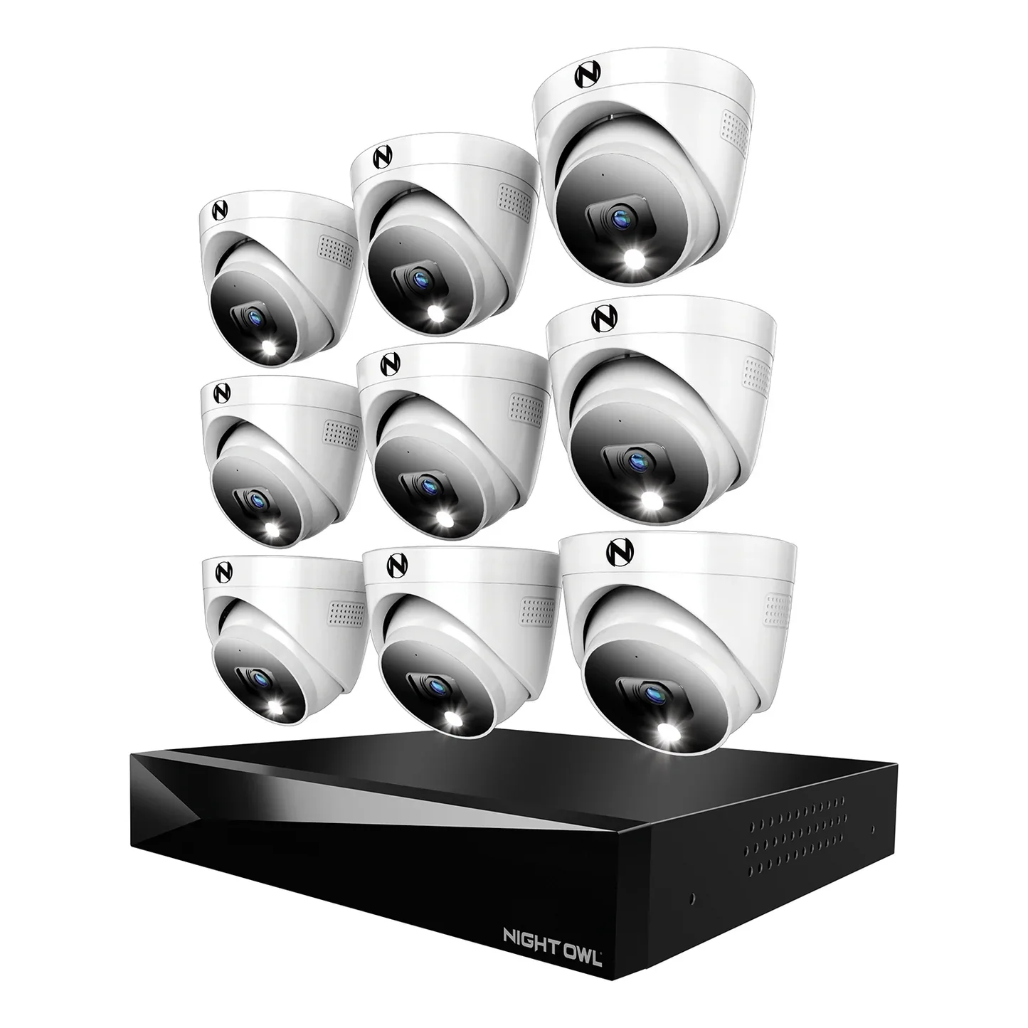 2-Way Audio 20 Channel DVR Security System with 2TB Hard Drive and 9 Wired 4K Deterrence Dome Cameras
