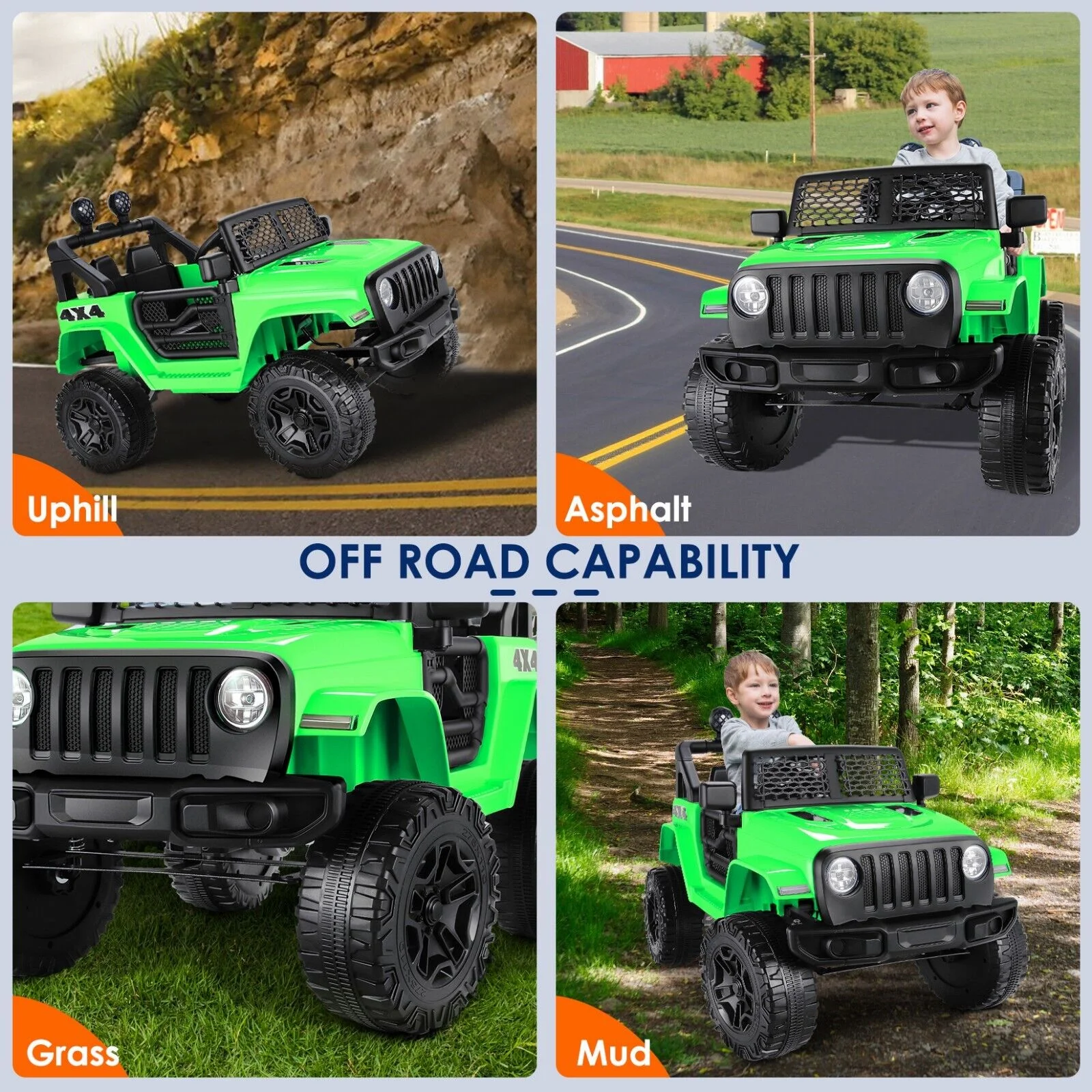Premium 24V/12V Kids Electric Jeep Truck with Remote Control and 3 Speeds - 400W Power!