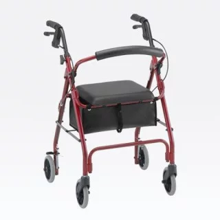 Rollator Nova GetGo Classic Aluminum Rolling Walker Weight Capacity 300 lbs (Red)